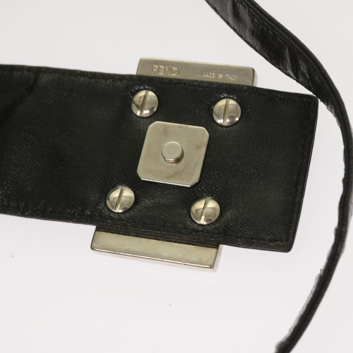 FENDI Shoulder Bag Suede Black yk10461