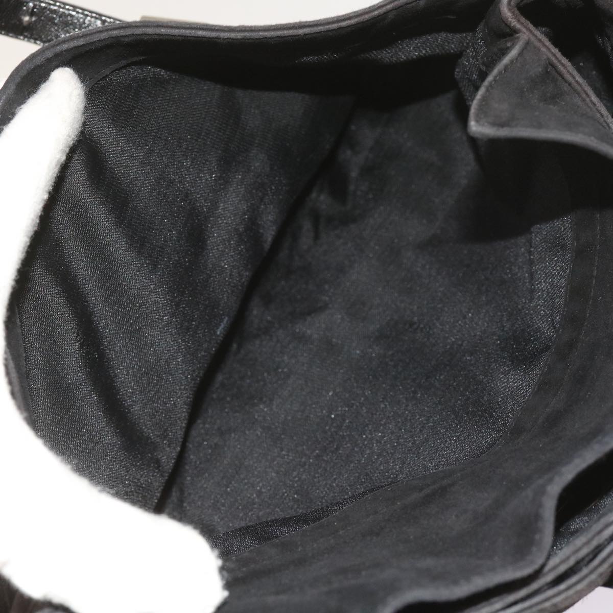 FENDI Shoulder Bag Suede Black yk10461