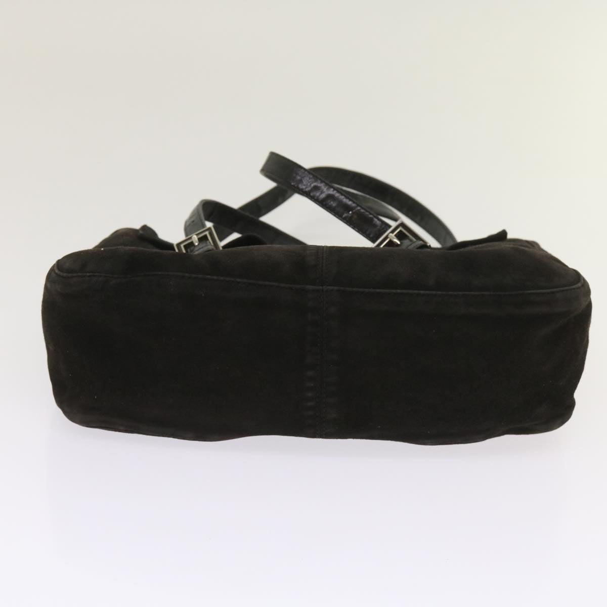 FENDI Shoulder Bag Suede Black yk10461