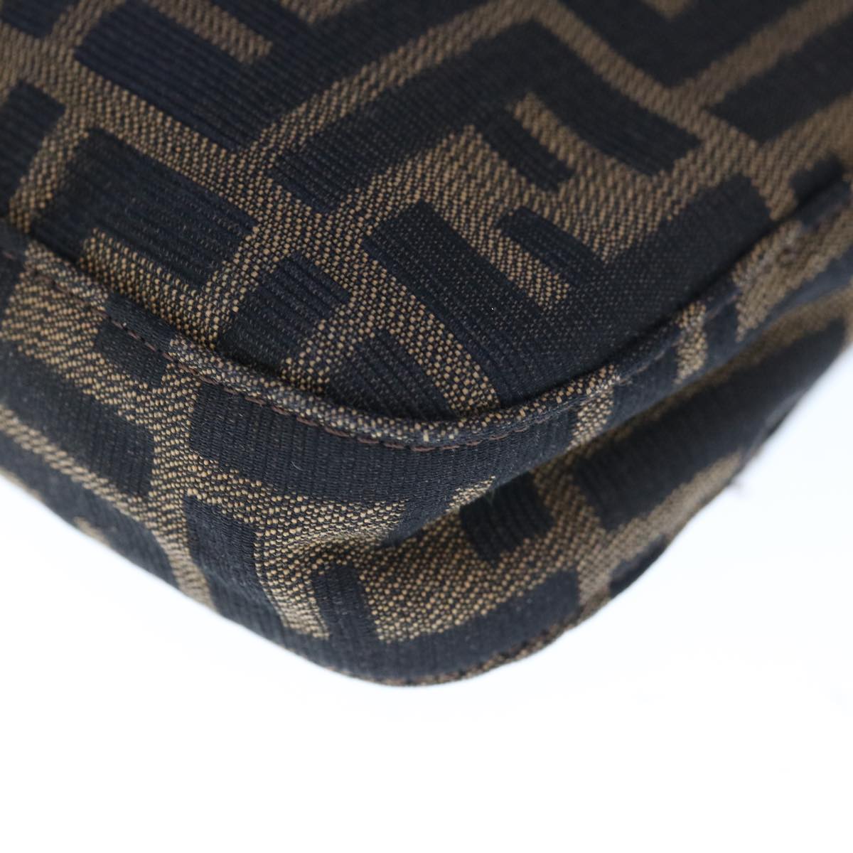 FENDI Zucca Canvas Mamma Baguette Shoulder Bag Brown Black yk10477