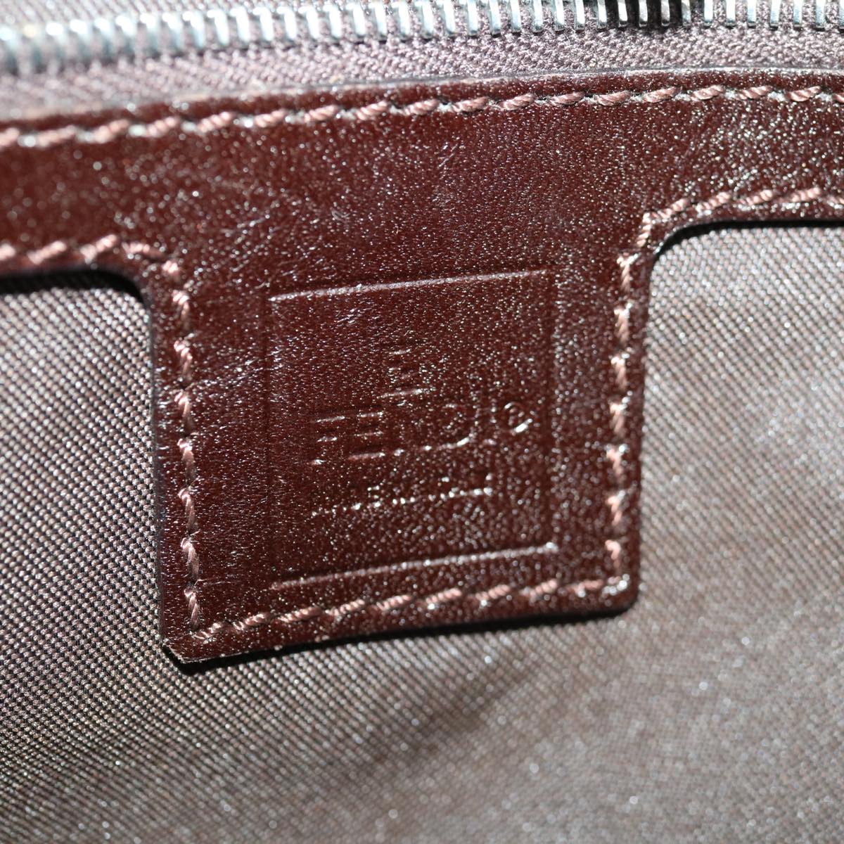 FENDI Zucca Canvas Mamma Baguette Shoulder Bag Brown Black yk10477