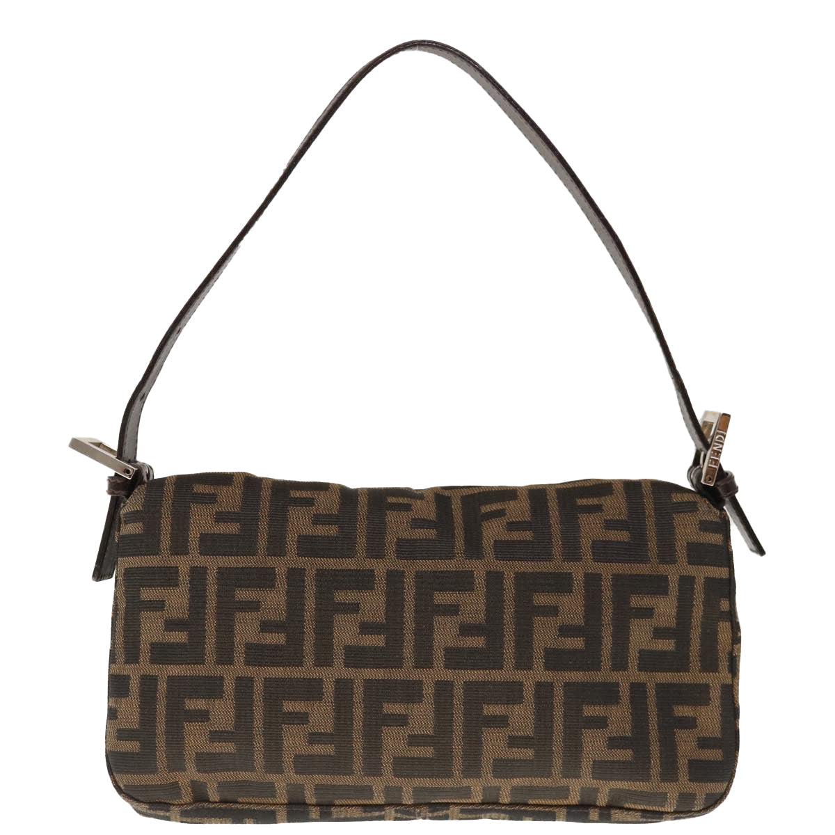 FENDI Zucca Canvas Mamma Baguette Shoulder Bag Brown Black yk10477