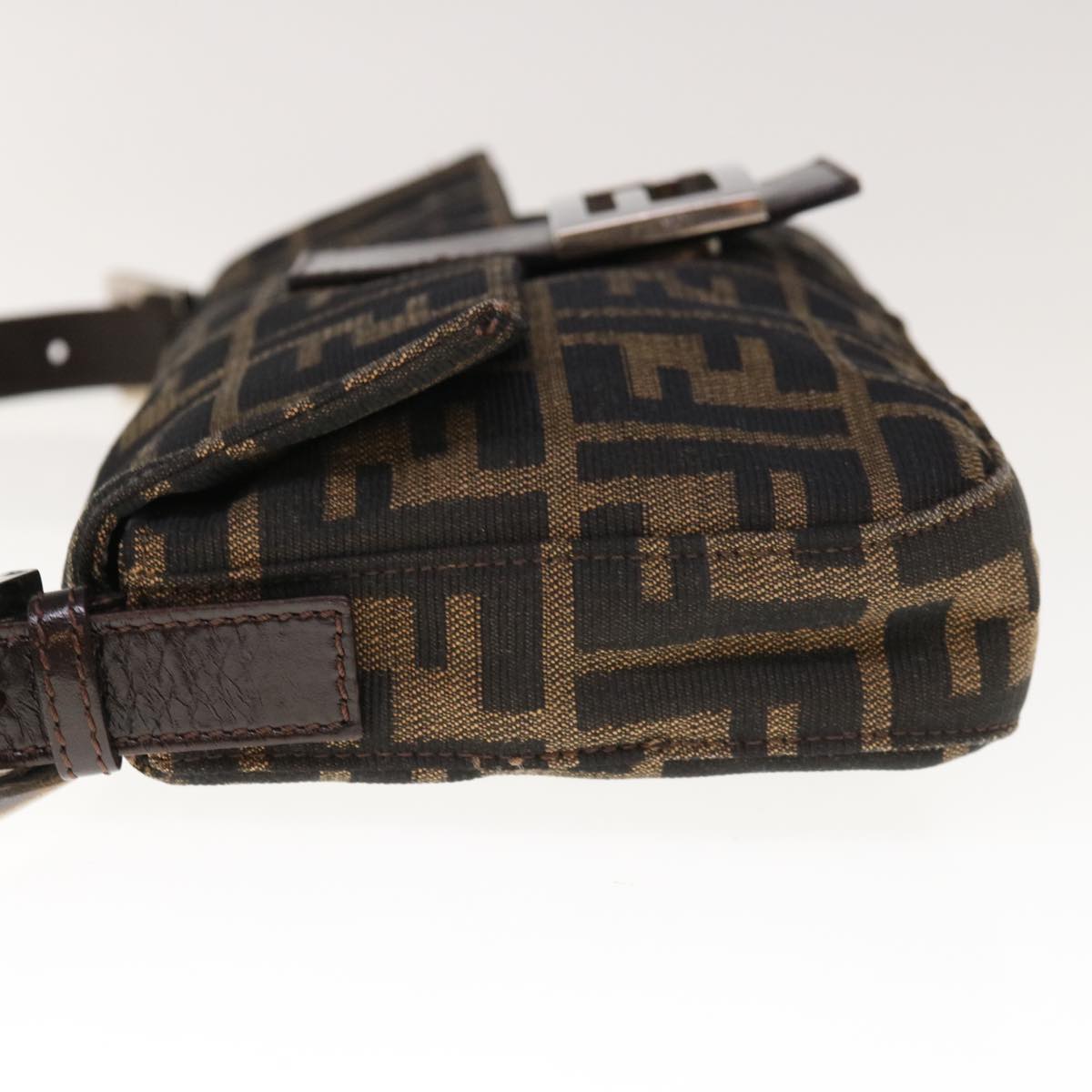 FENDI Zucca Canvas Mamma Baguette Shoulder Bag Brown Black yk10477