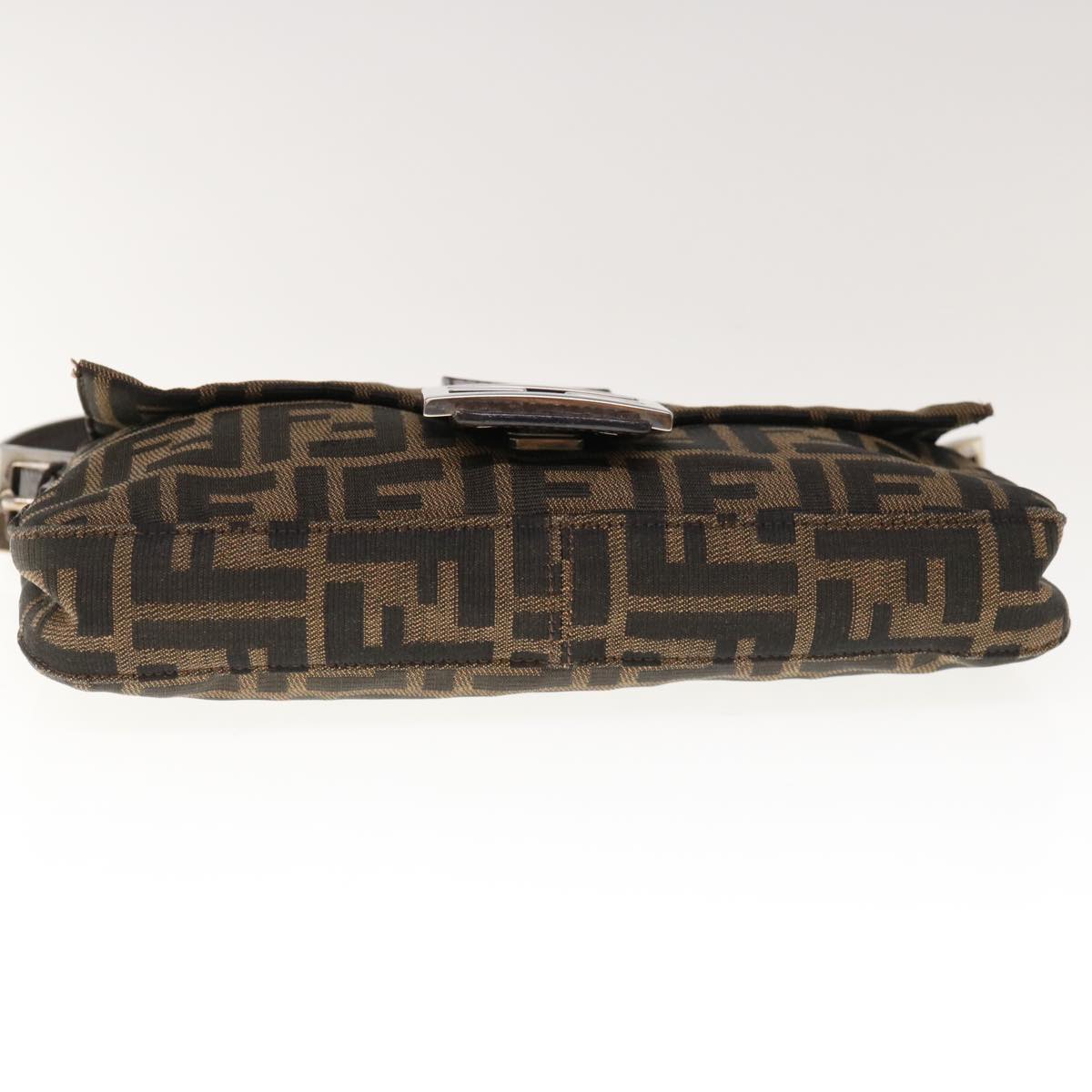 FENDI Zucca Canvas Mamma Baguette Shoulder Bag Brown Black yk10477