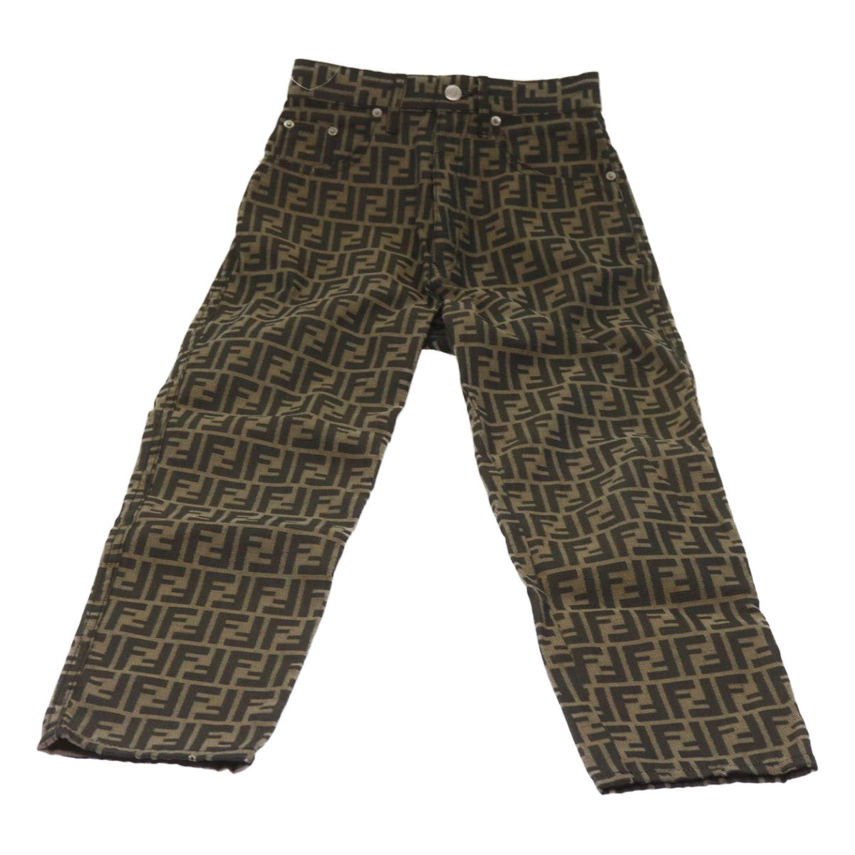 FENDI Zucca Canvas Pants Black Brown yk10543