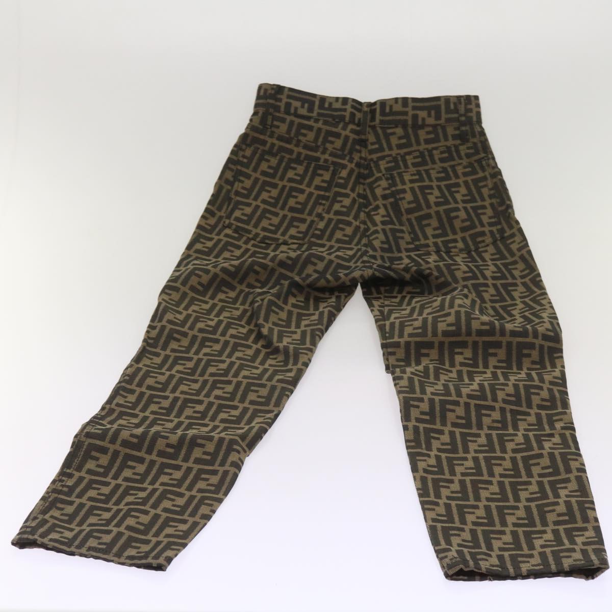 FENDI Zucca Canvas Pants Black Brown yk10543