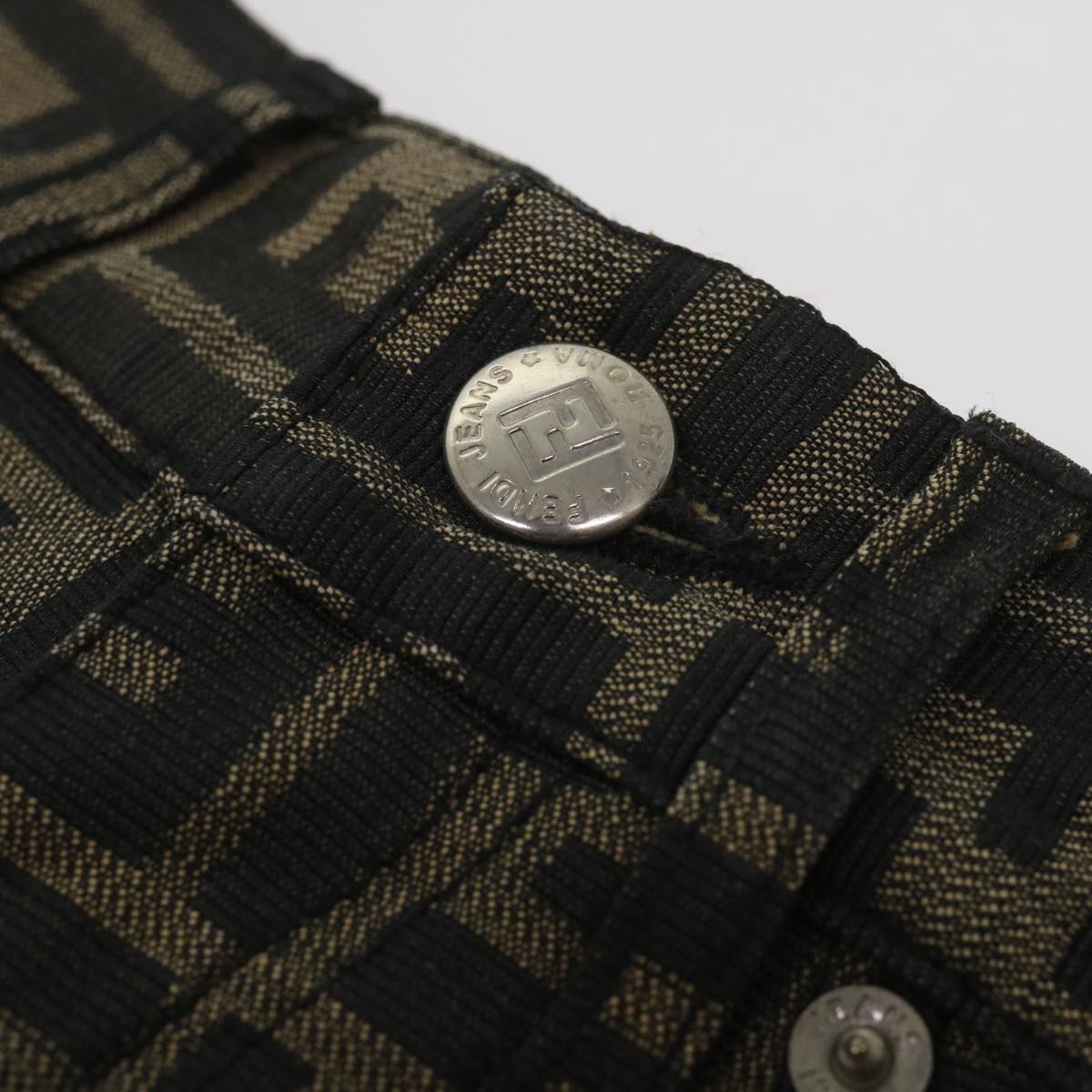 FENDI Zucca Canvas Pants Black Brown yk10543
