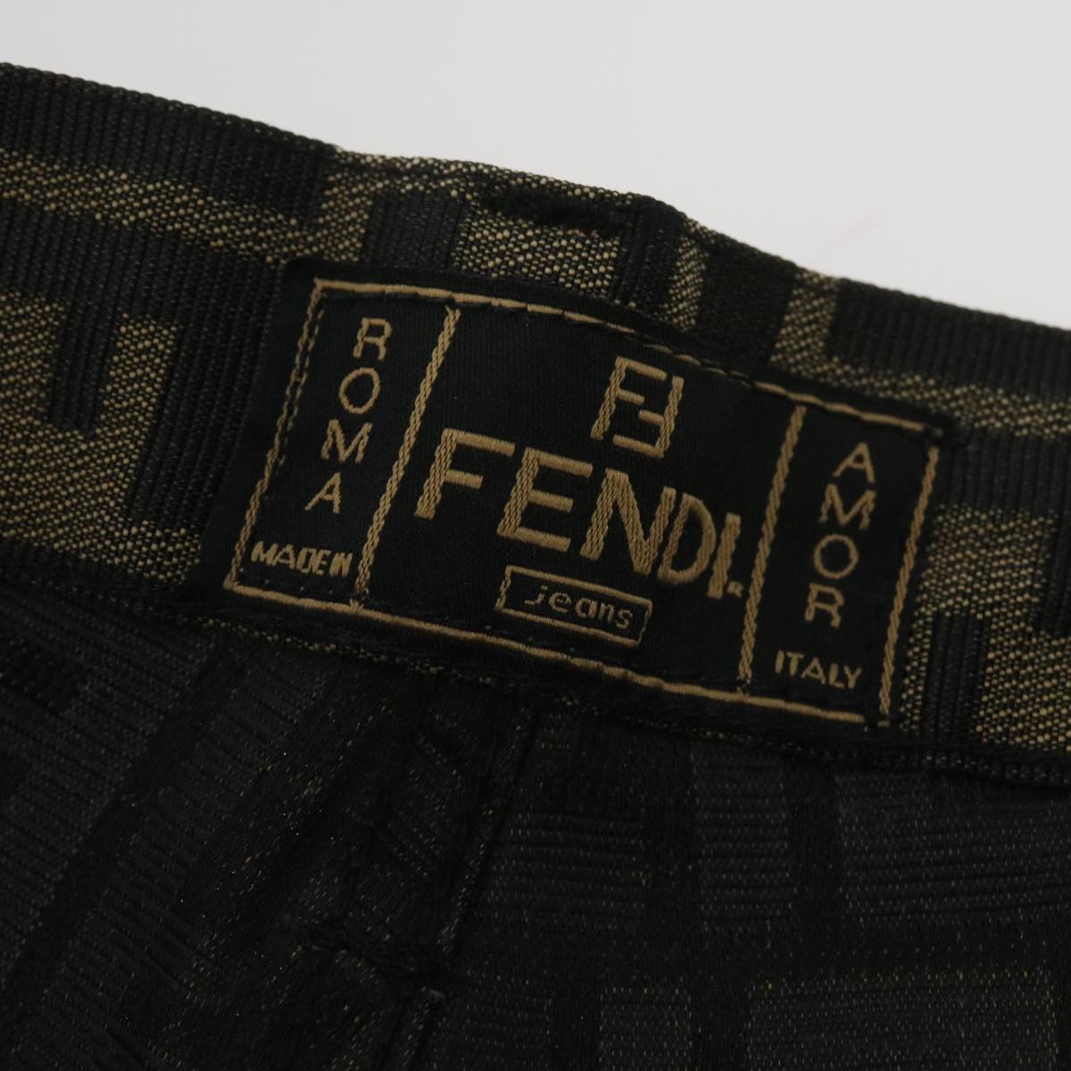 FENDI Zucca Canvas Pants Black Brown yk10543