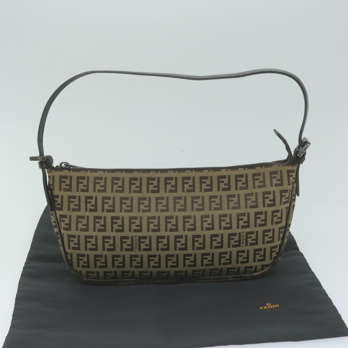 FENDI Zucchino Canvas Accessory Pouch Beige yk10544