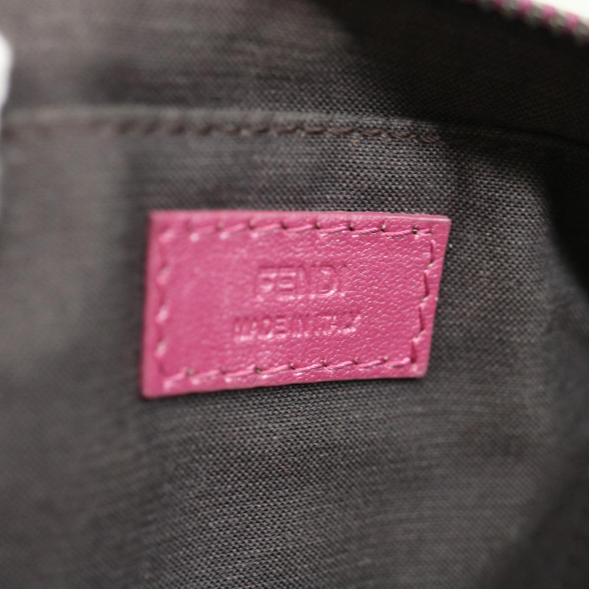 FENDI Zucchino Canvas Pouch Black Pink yk10551