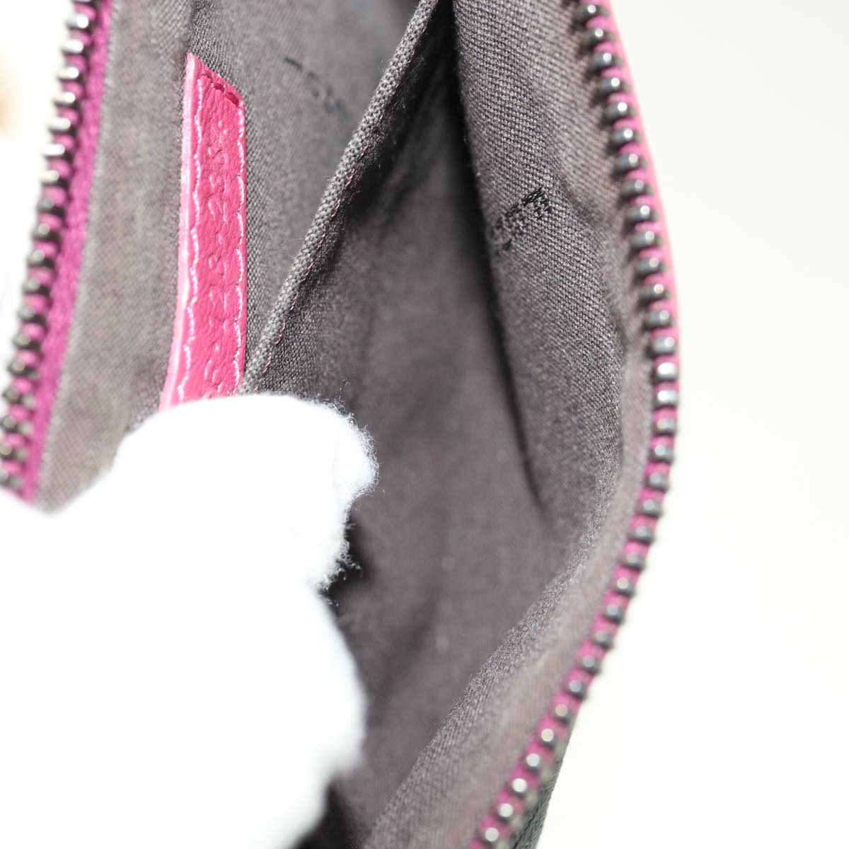 FENDI Zucchino Canvas Pouch Black Pink yk10551