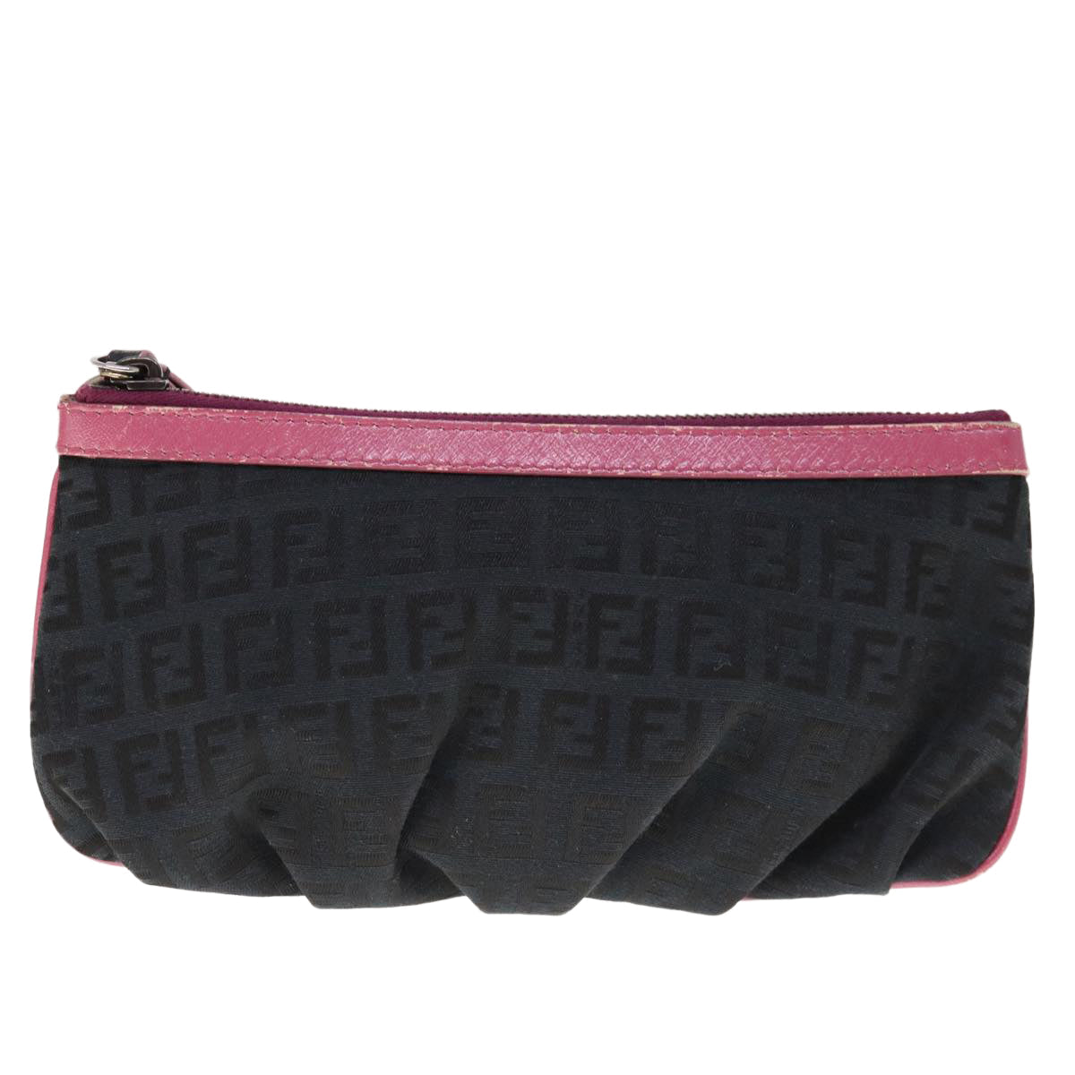 FENDI Zucchino Canvas Pouch Black Pink yk10551