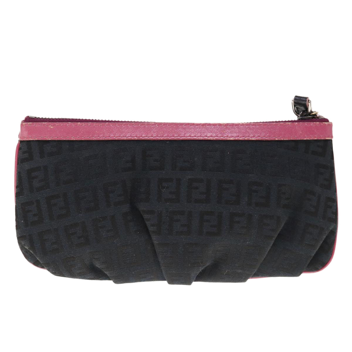 FENDI Zucchino Canvas Pouch Black Pink yk10551