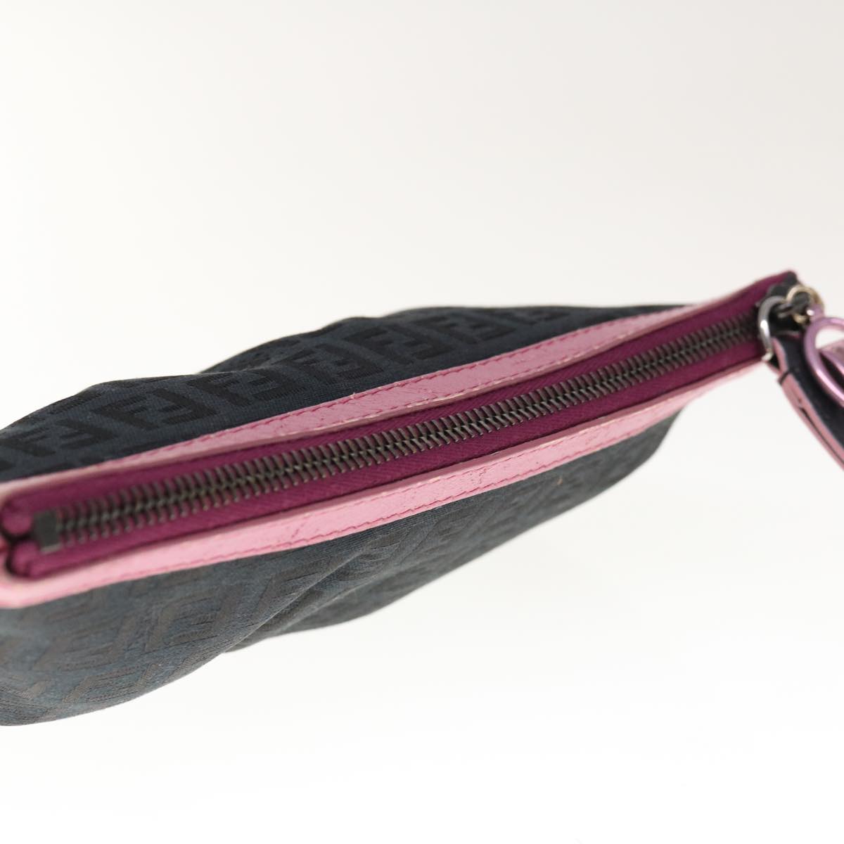 FENDI Zucchino Canvas Pouch Black Pink yk10551
