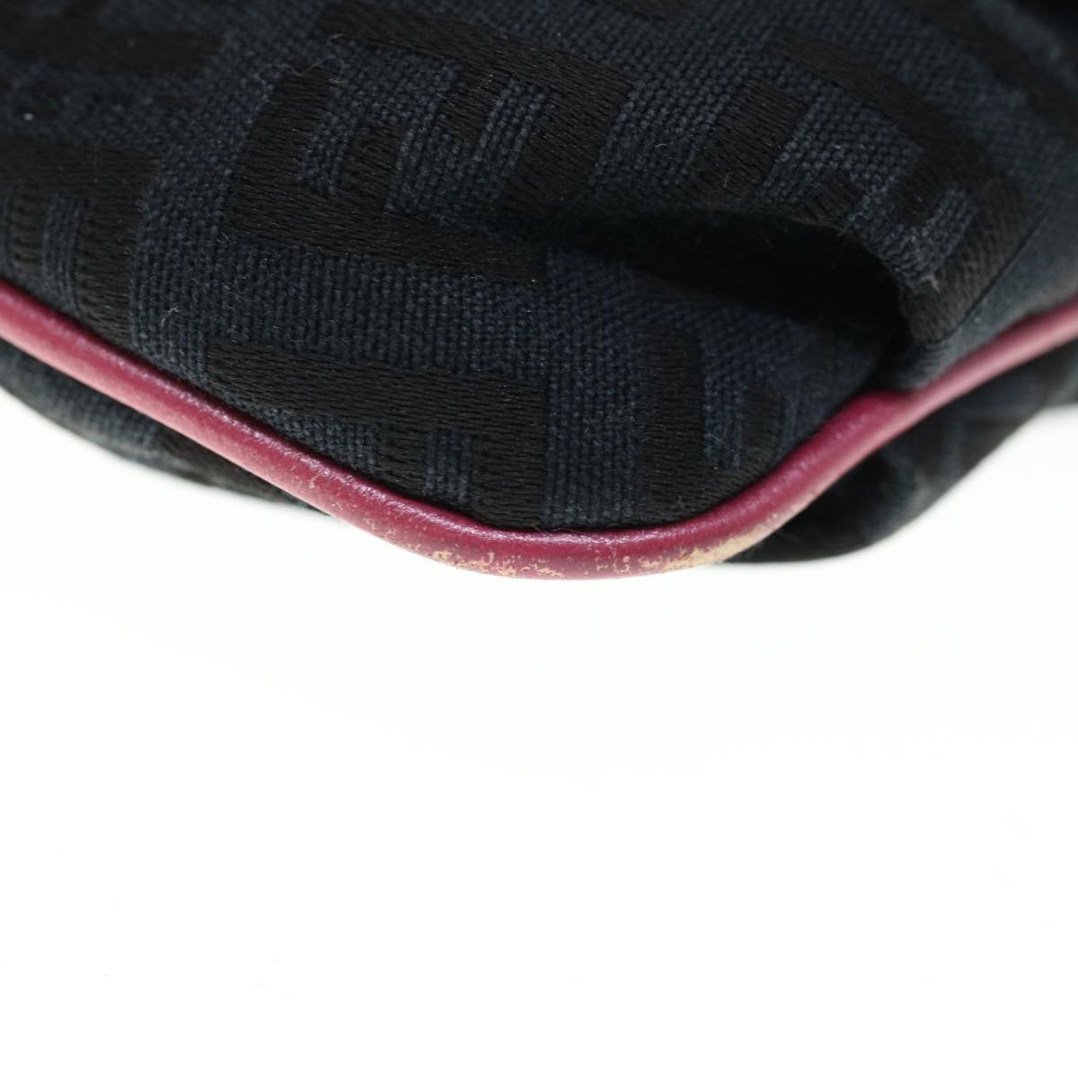 FENDI Zucchino Canvas Pouch Black Pink yk10551