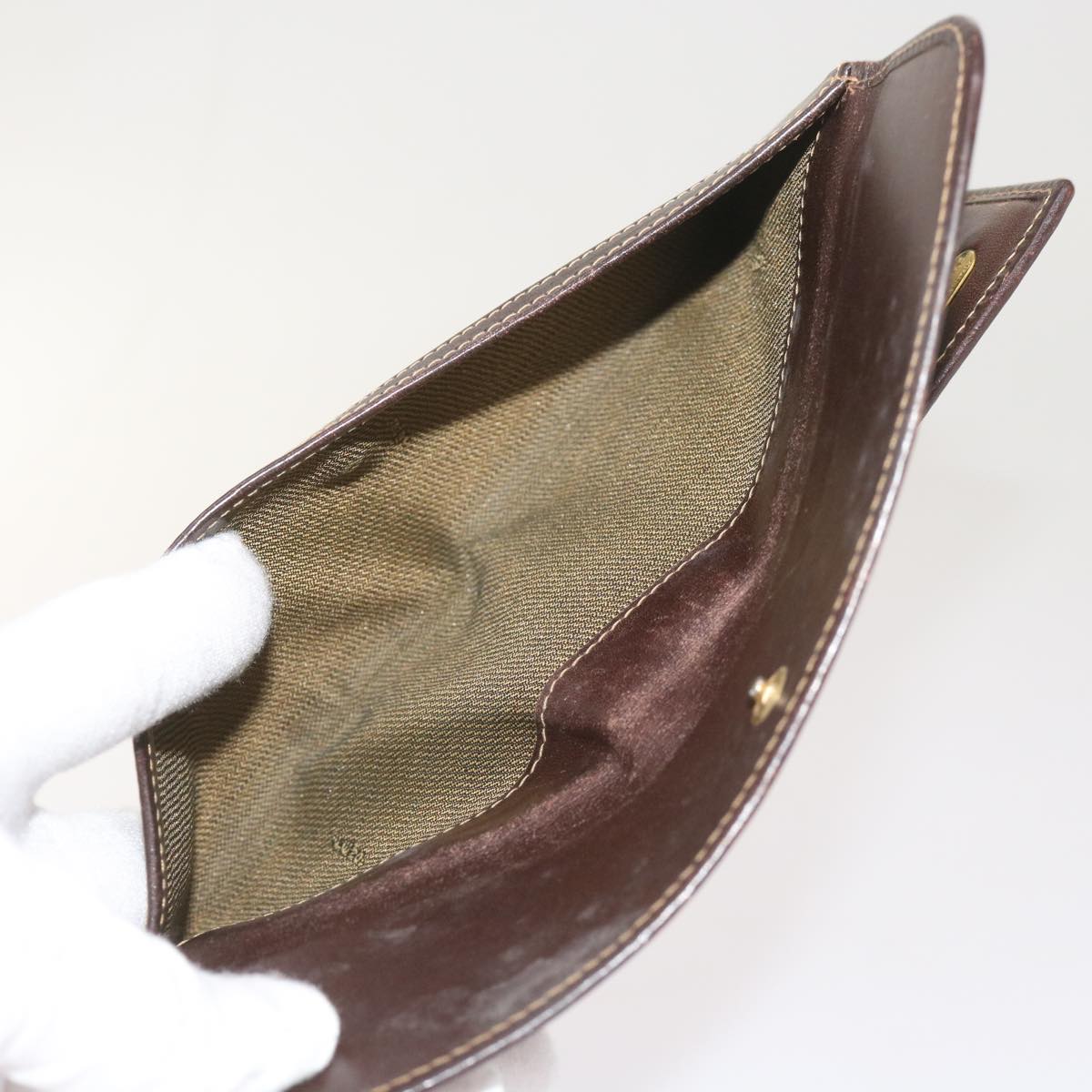 FENDI Zucca Canvas Long Wallet Black Brown yk10582