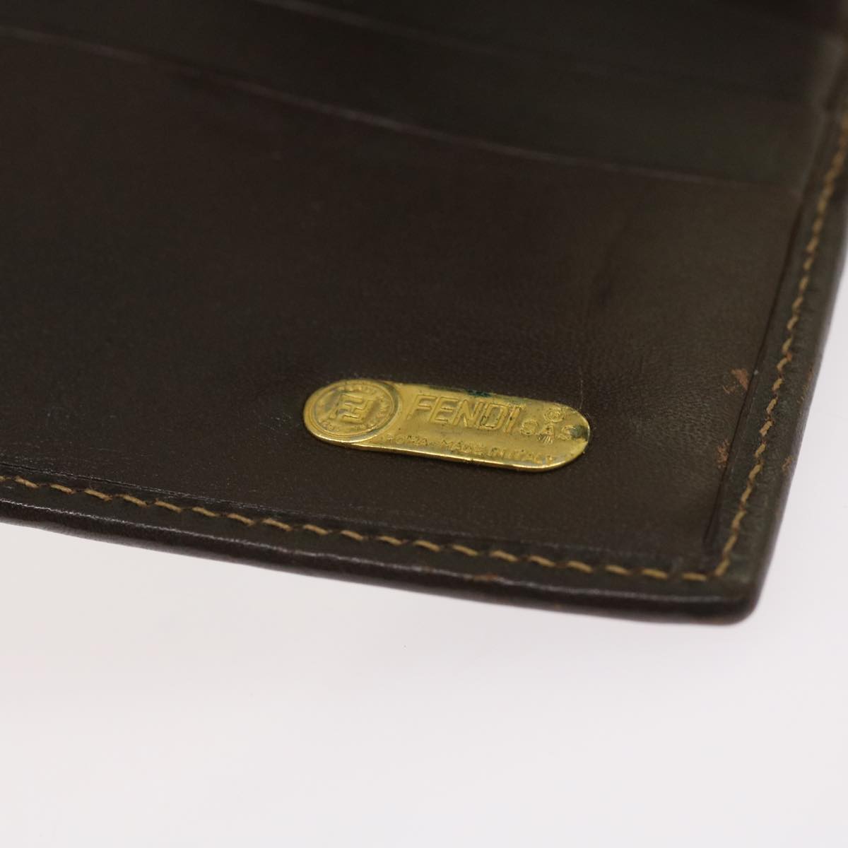 FENDI Zucca Canvas Long Wallet Black Brown yk10582