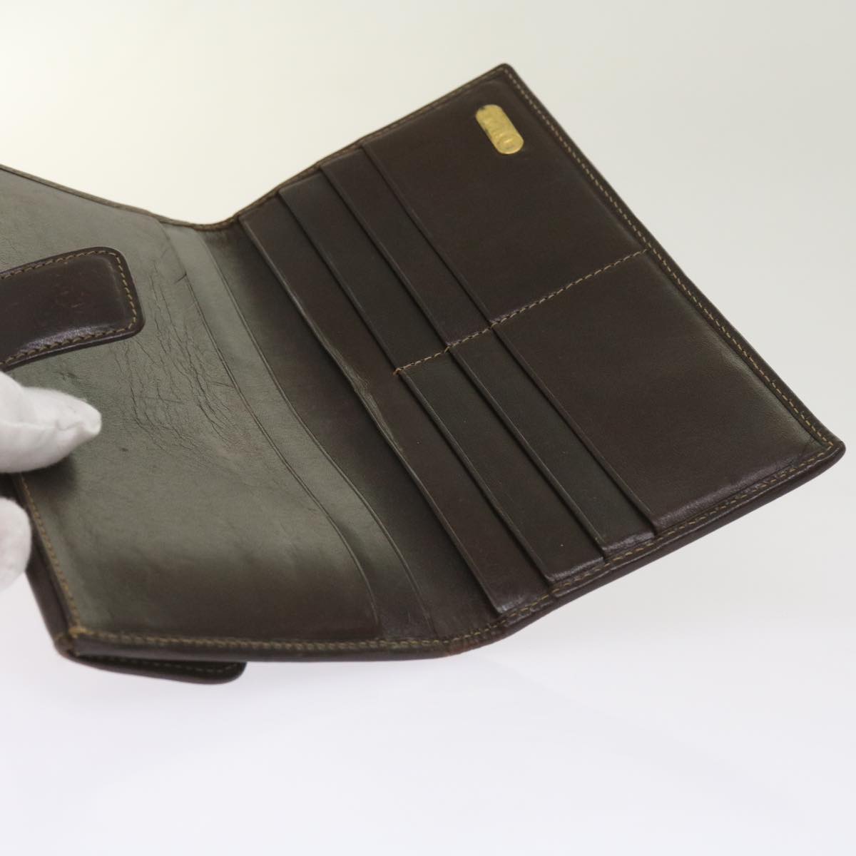 FENDI Zucca Canvas Long Wallet Black Brown yk10582