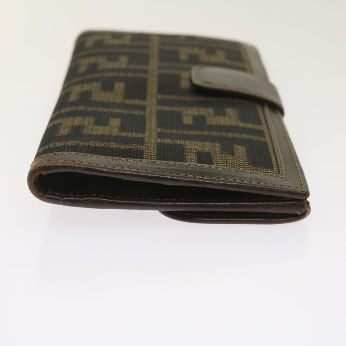 FENDI Zucca Canvas Long Wallet Black Brown yk10582