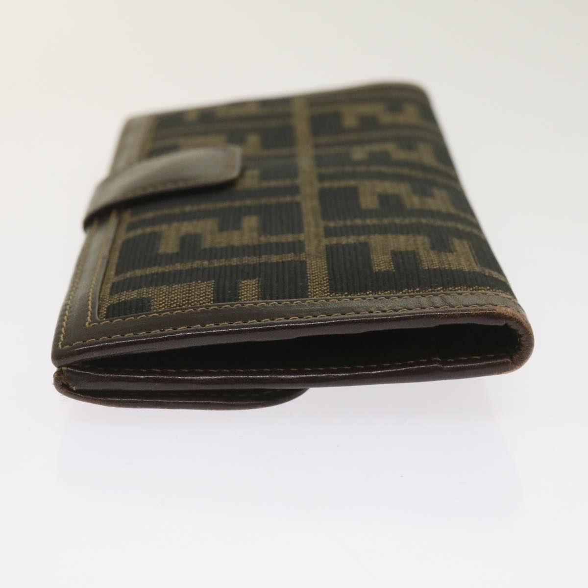 FENDI Zucca Canvas Long Wallet Black Brown yk10582