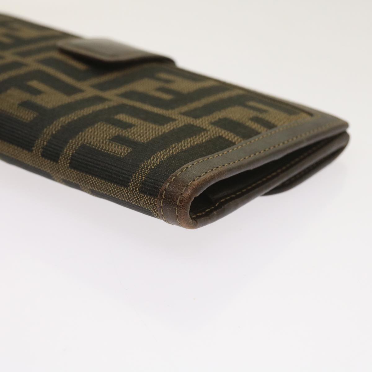 FENDI Zucca Canvas Long Wallet Black Brown yk10582