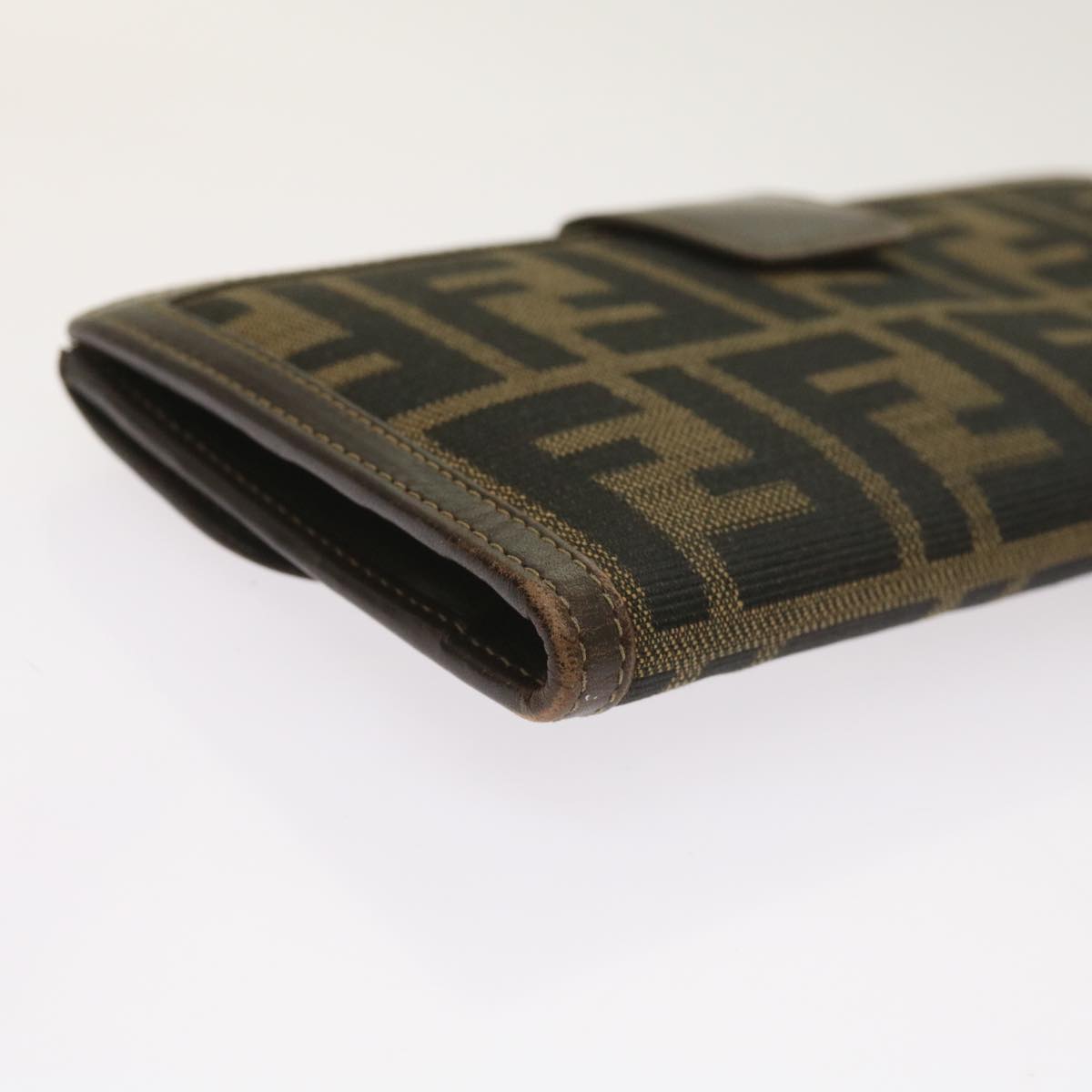 FENDI Zucca Canvas Long Wallet Black Brown yk10582