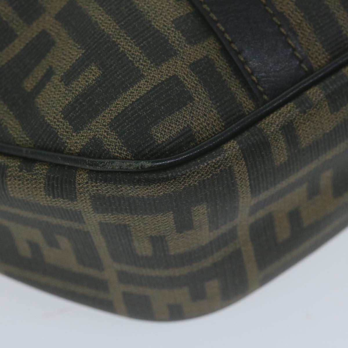 FENDI Zucca Canvas Hand Bag Black Brown yk10606