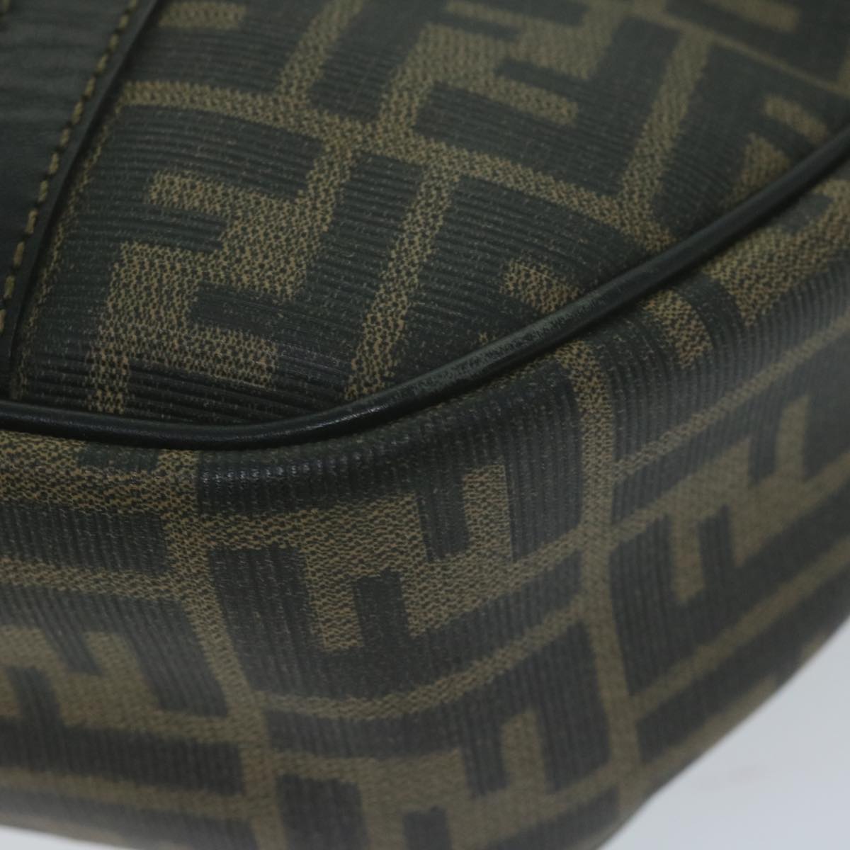 FENDI Zucca Canvas Hand Bag Black Brown yk10606