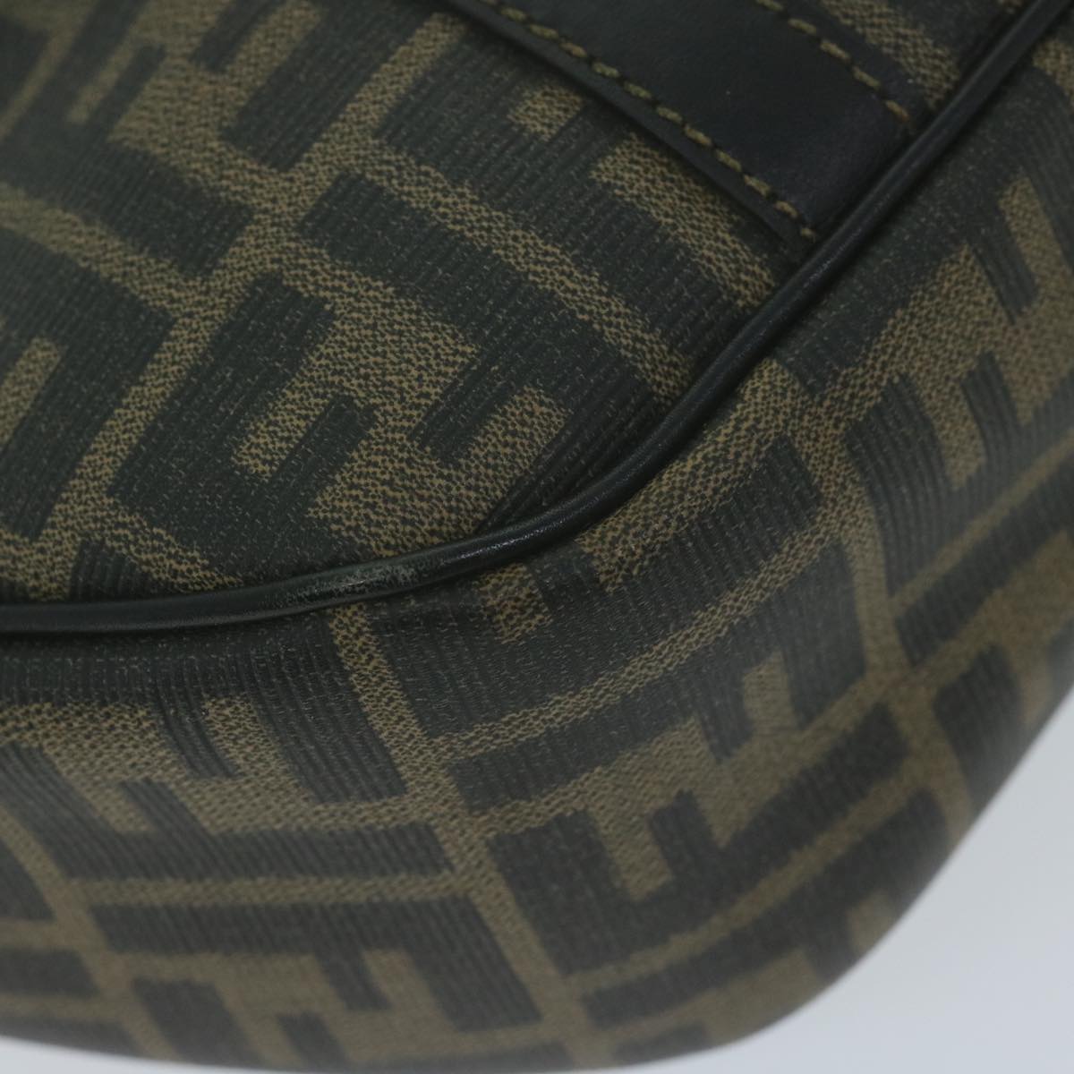FENDI Zucca Canvas Hand Bag Black Brown yk10606