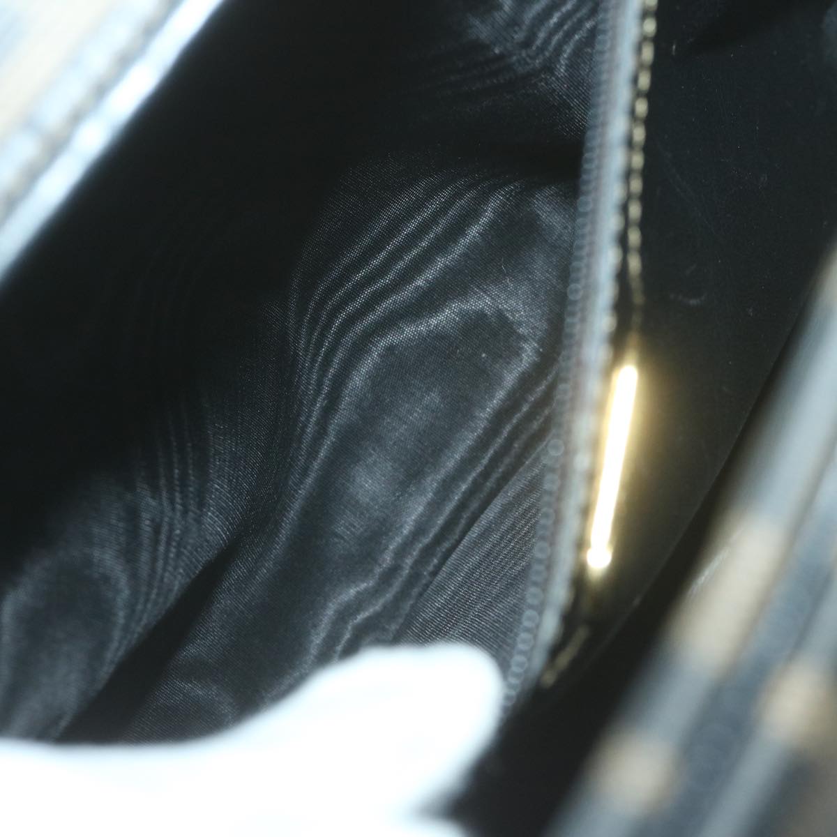 FENDI Zucca Canvas Hand Bag Black Brown yk10606