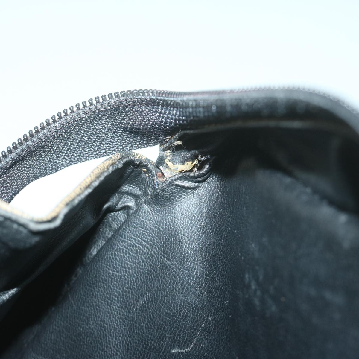 FENDI Zucca Canvas Hand Bag Black Brown yk10606