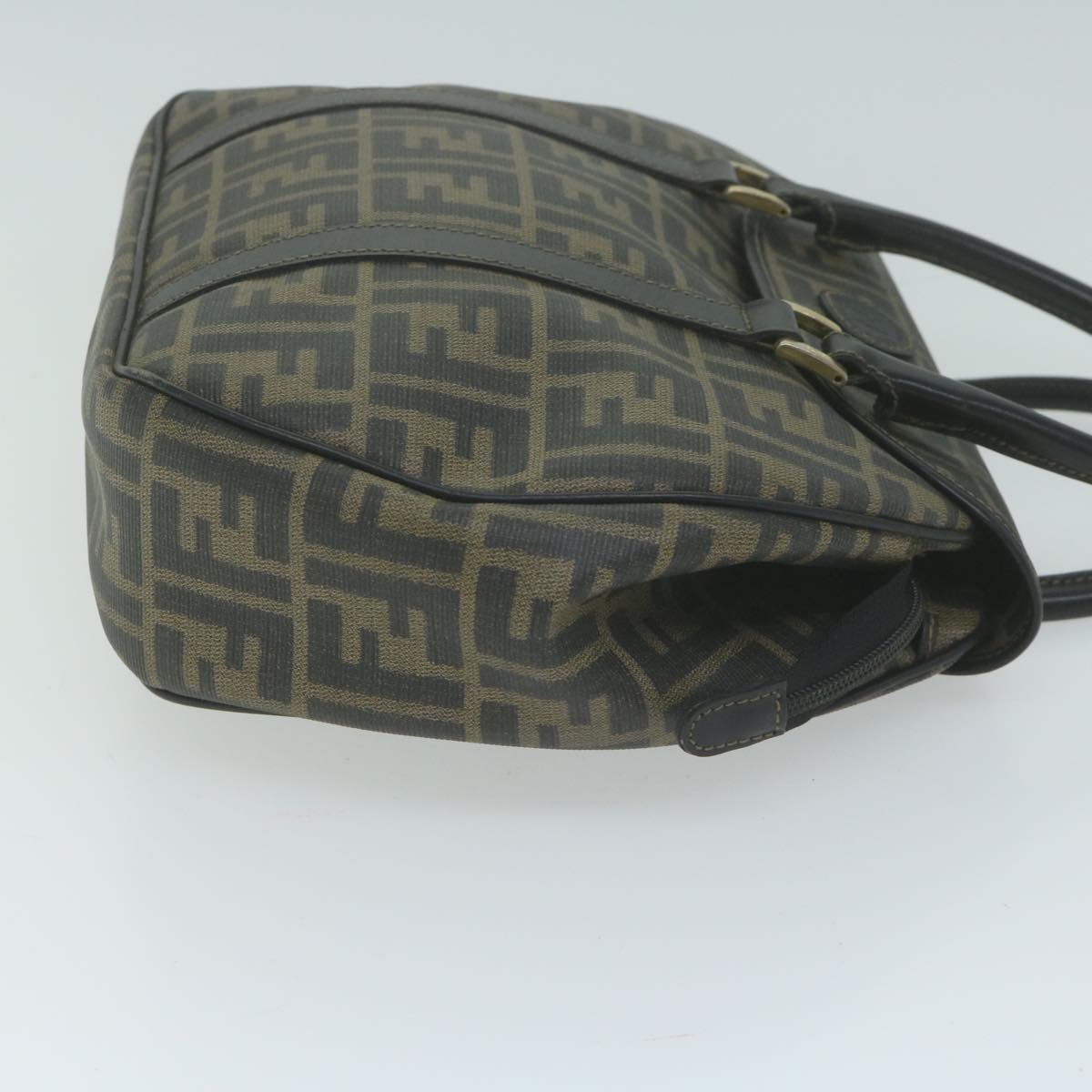 FENDI Zucca Canvas Hand Bag Black Brown yk10606