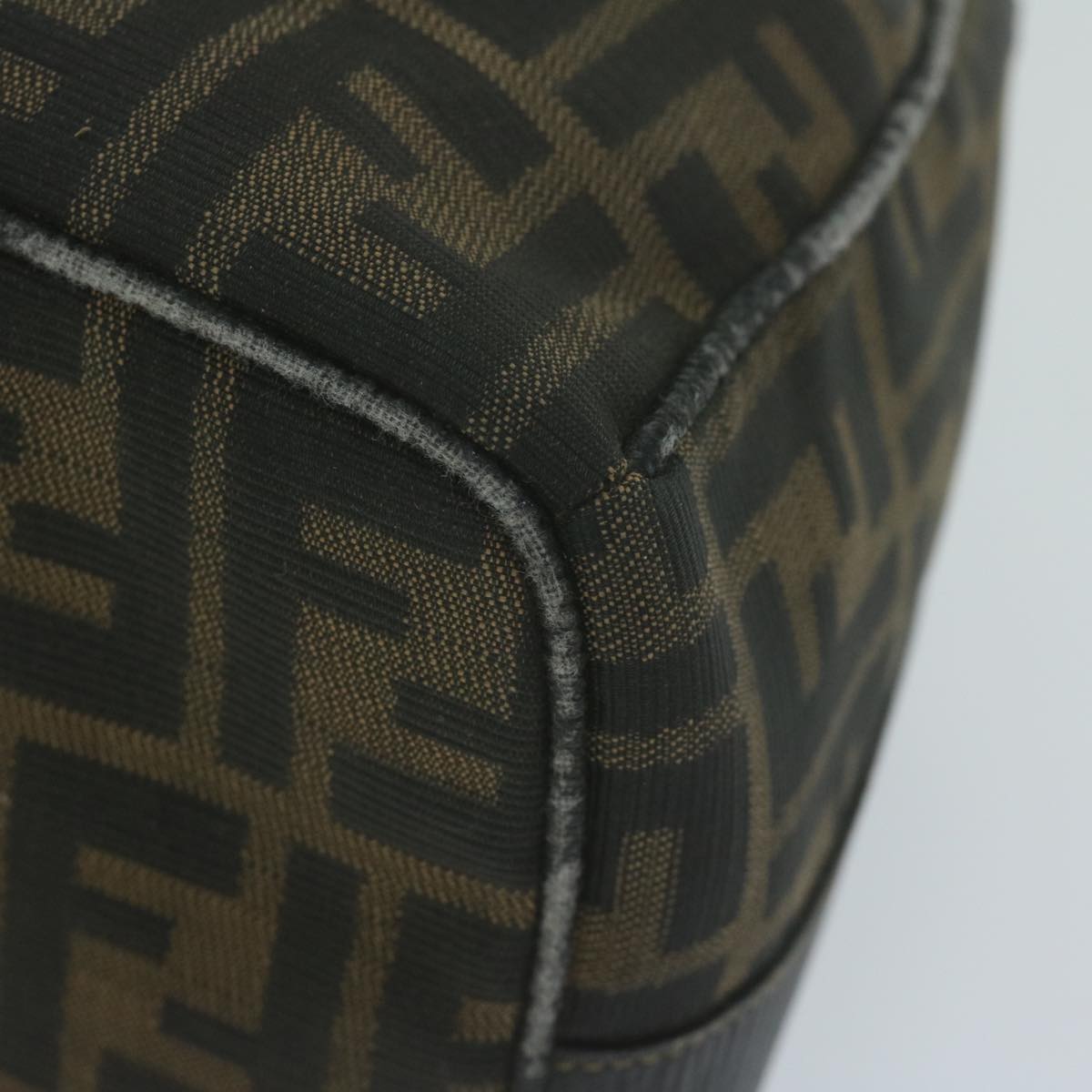 FENDI Zucca Canvas Hand Bag Black Brown yk10697