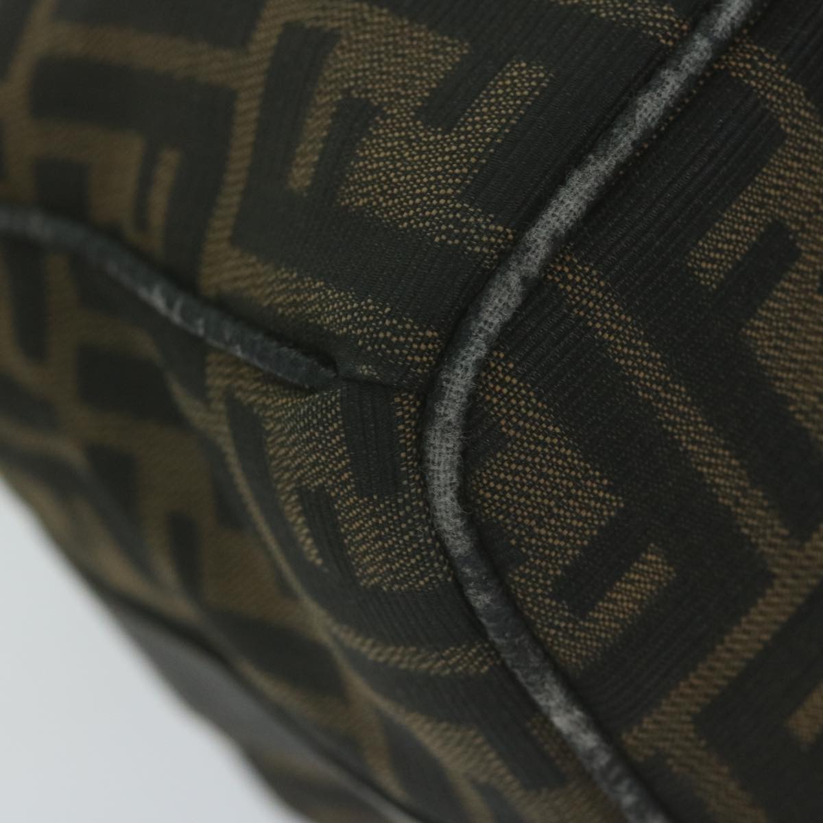 FENDI Zucca Canvas Hand Bag Black Brown yk10697