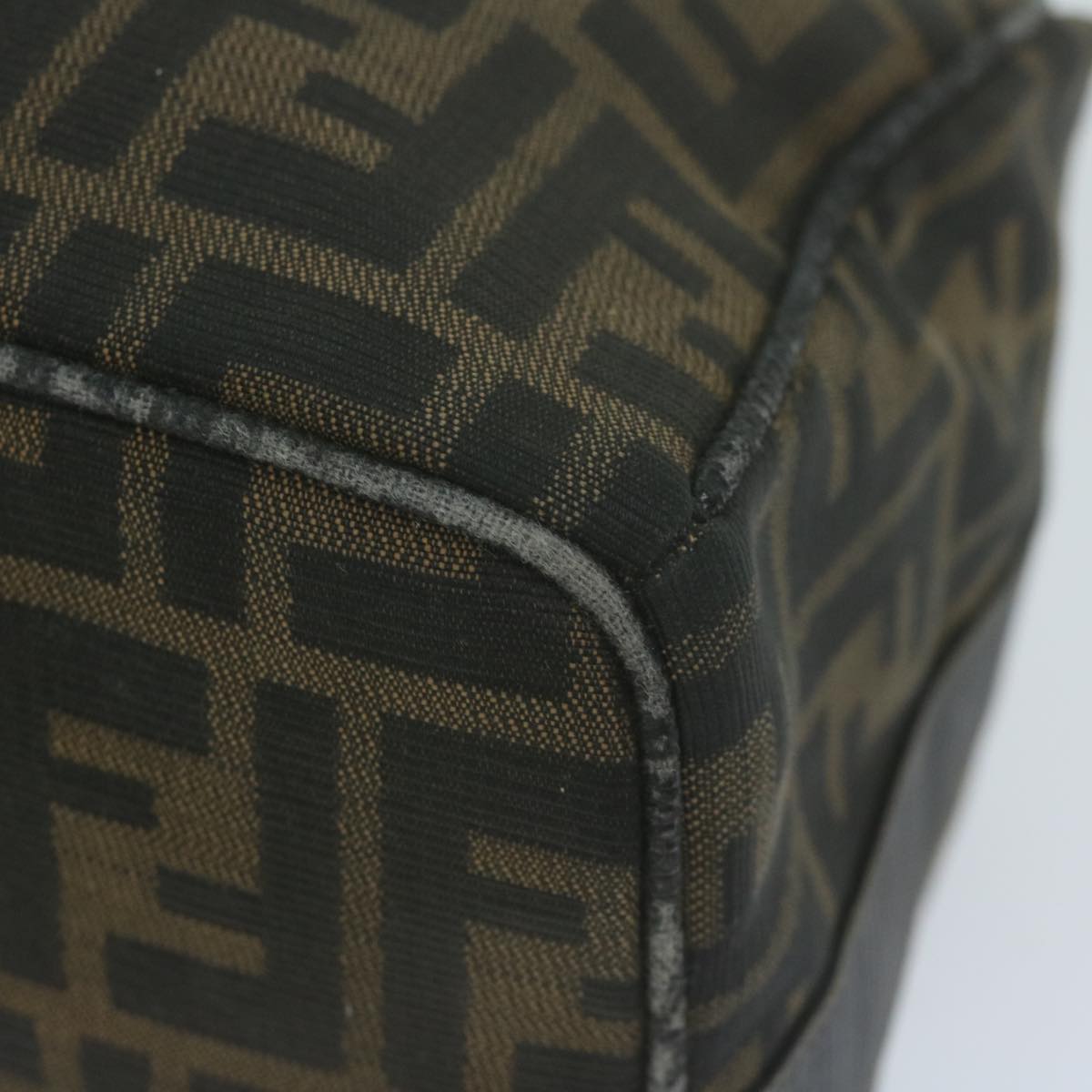 FENDI Zucca Canvas Hand Bag Black Brown yk10697