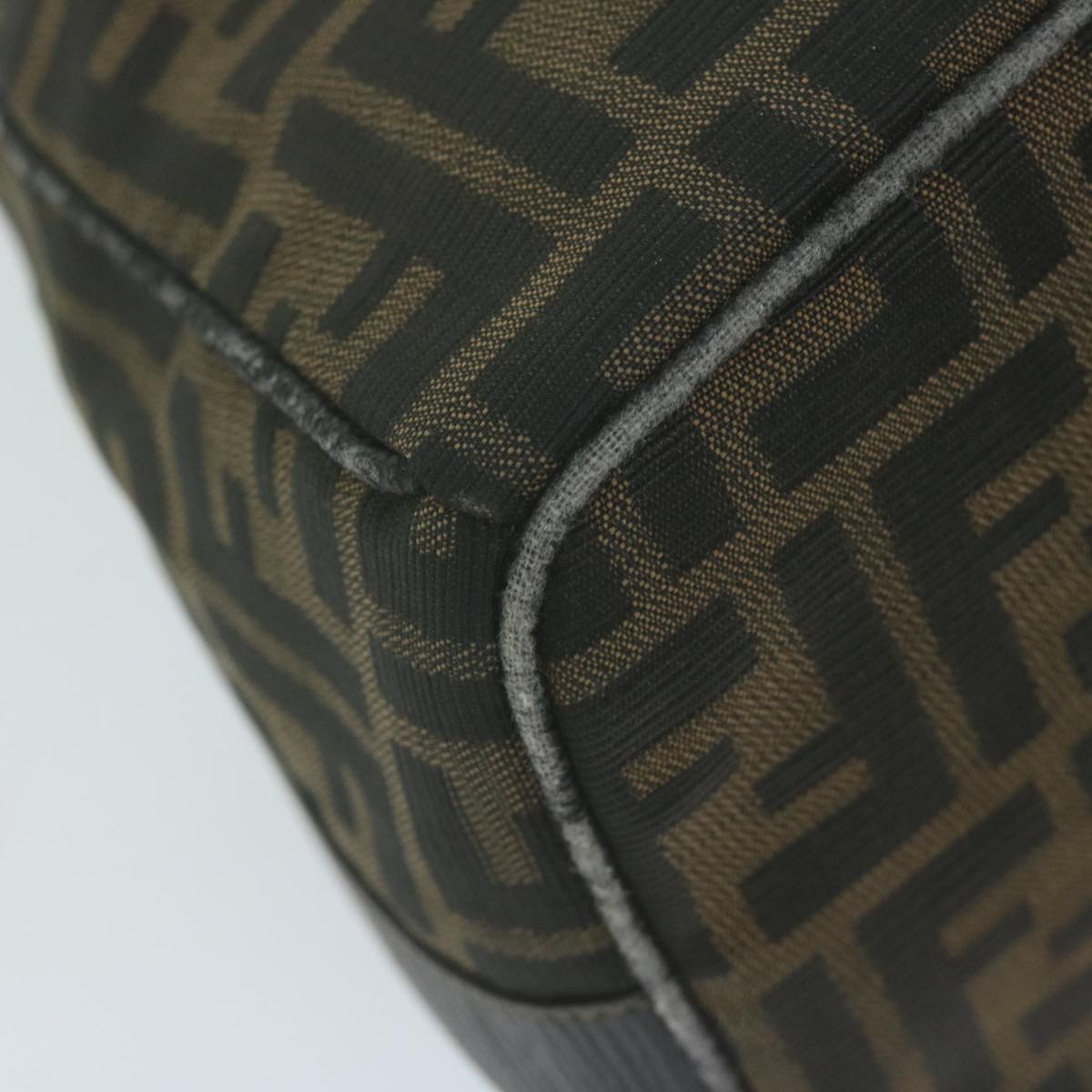 FENDI Zucca Canvas Hand Bag Black Brown yk10697