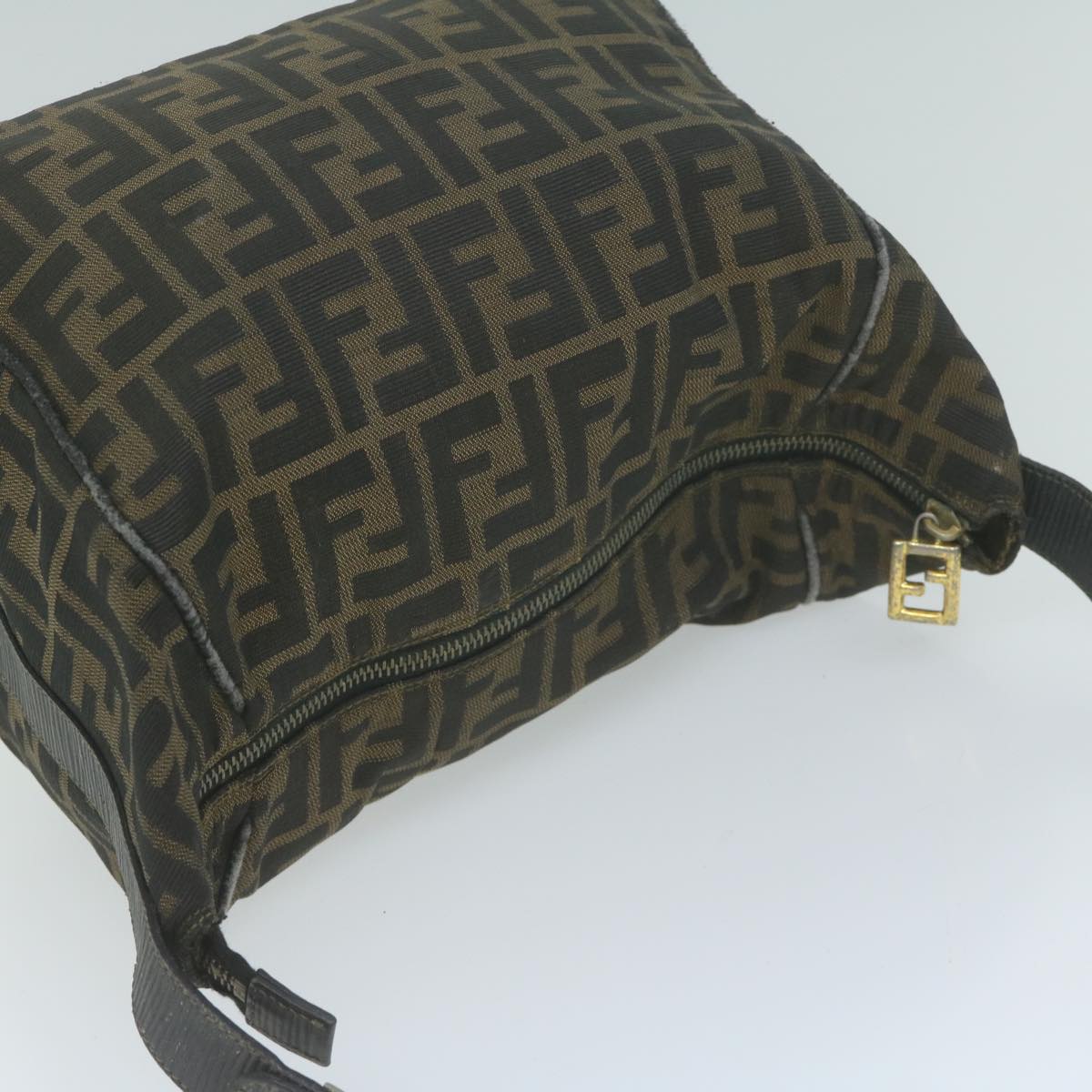 FENDI Zucca Canvas Hand Bag Black Brown yk10697