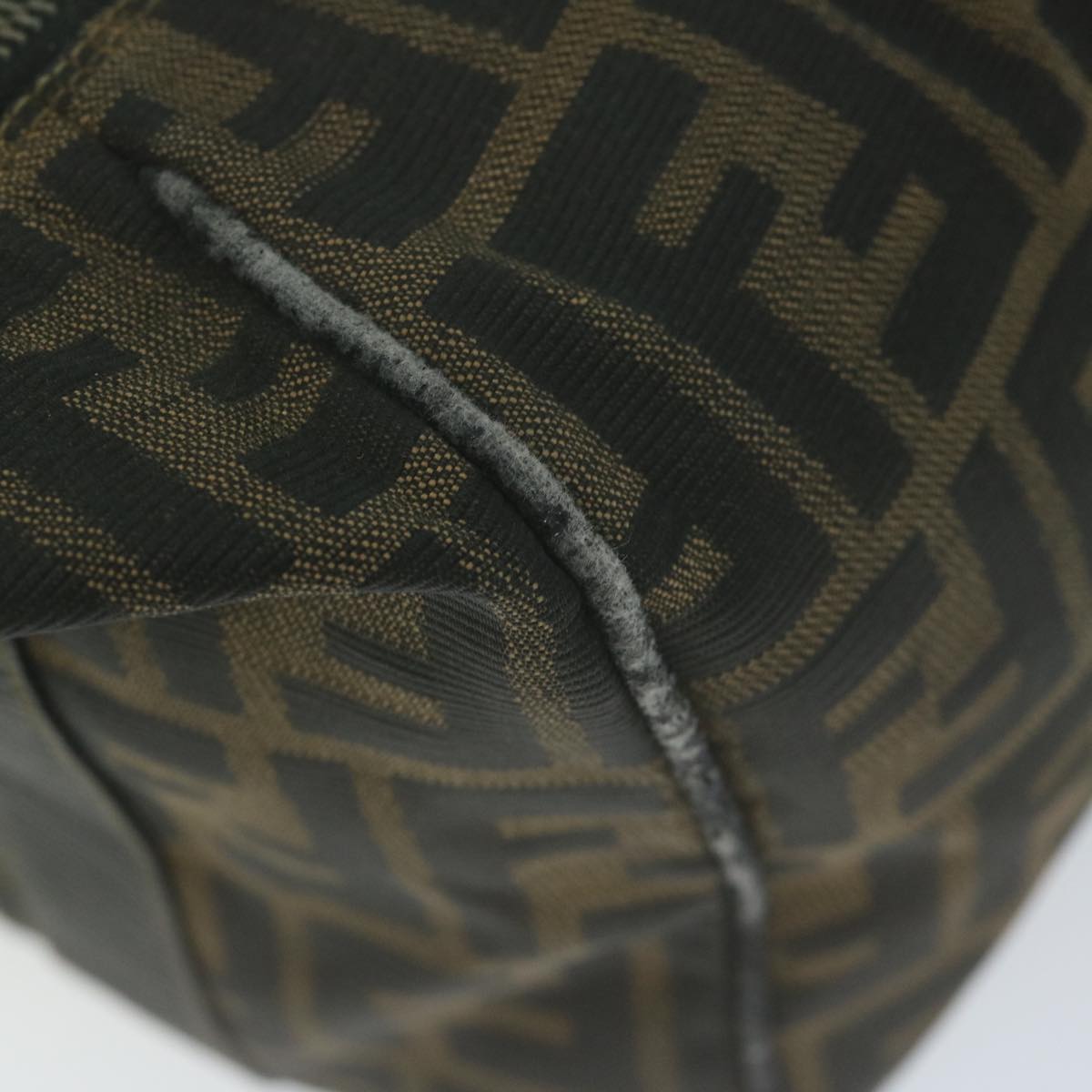 FENDI Zucca Canvas Hand Bag Black Brown yk10697