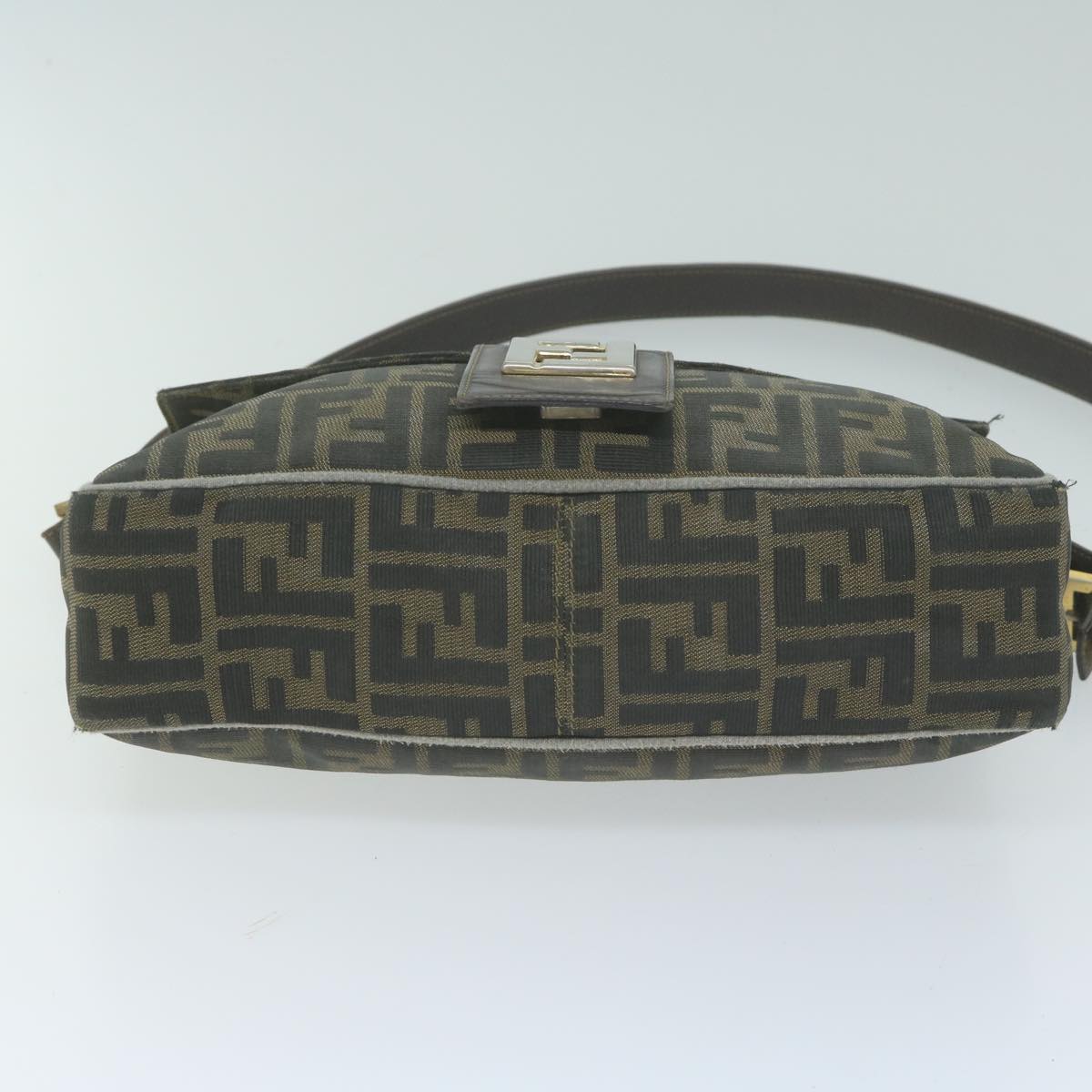 FENDI Zucca Canvas Shoulder Bag Black Brown yk10698