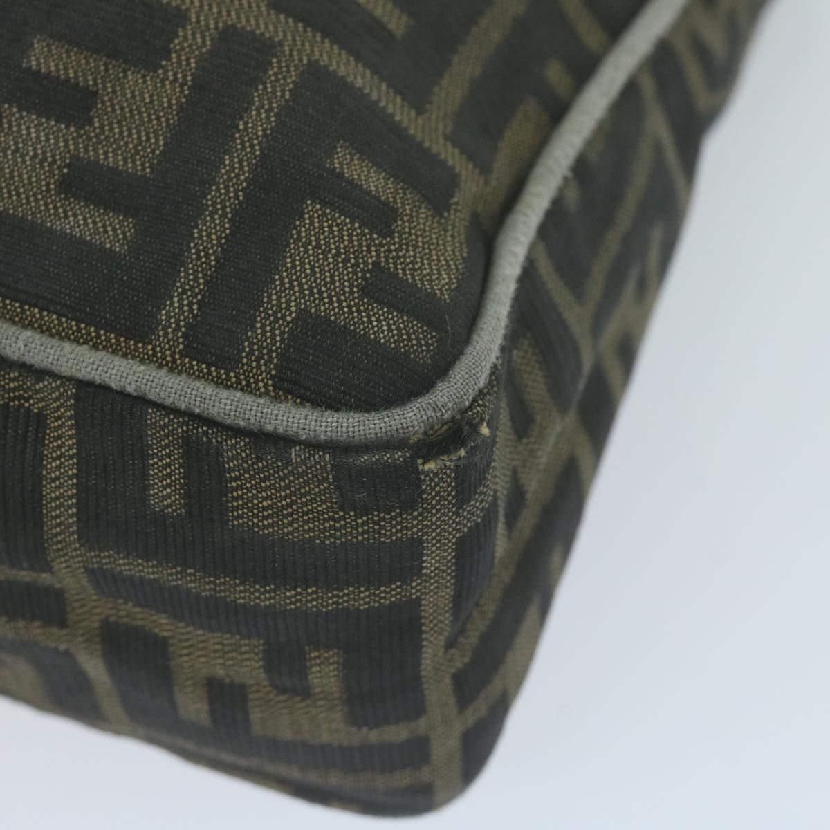 FENDI Zucca Canvas Shoulder Bag Black Brown yk10698