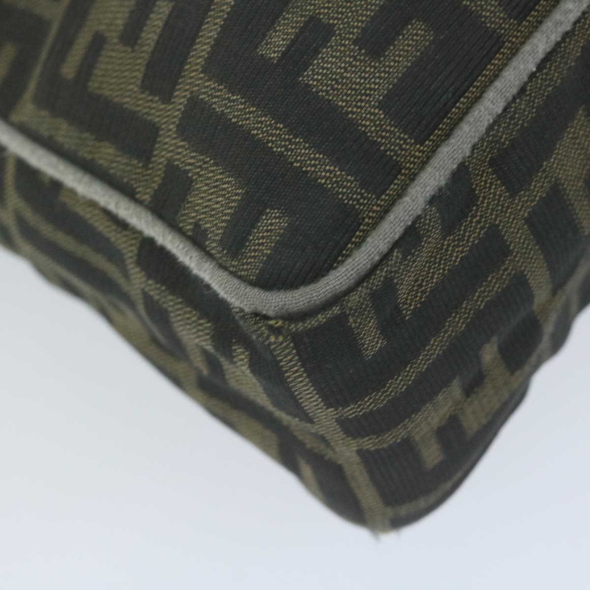 FENDI Zucca Canvas Shoulder Bag Black Brown yk10698