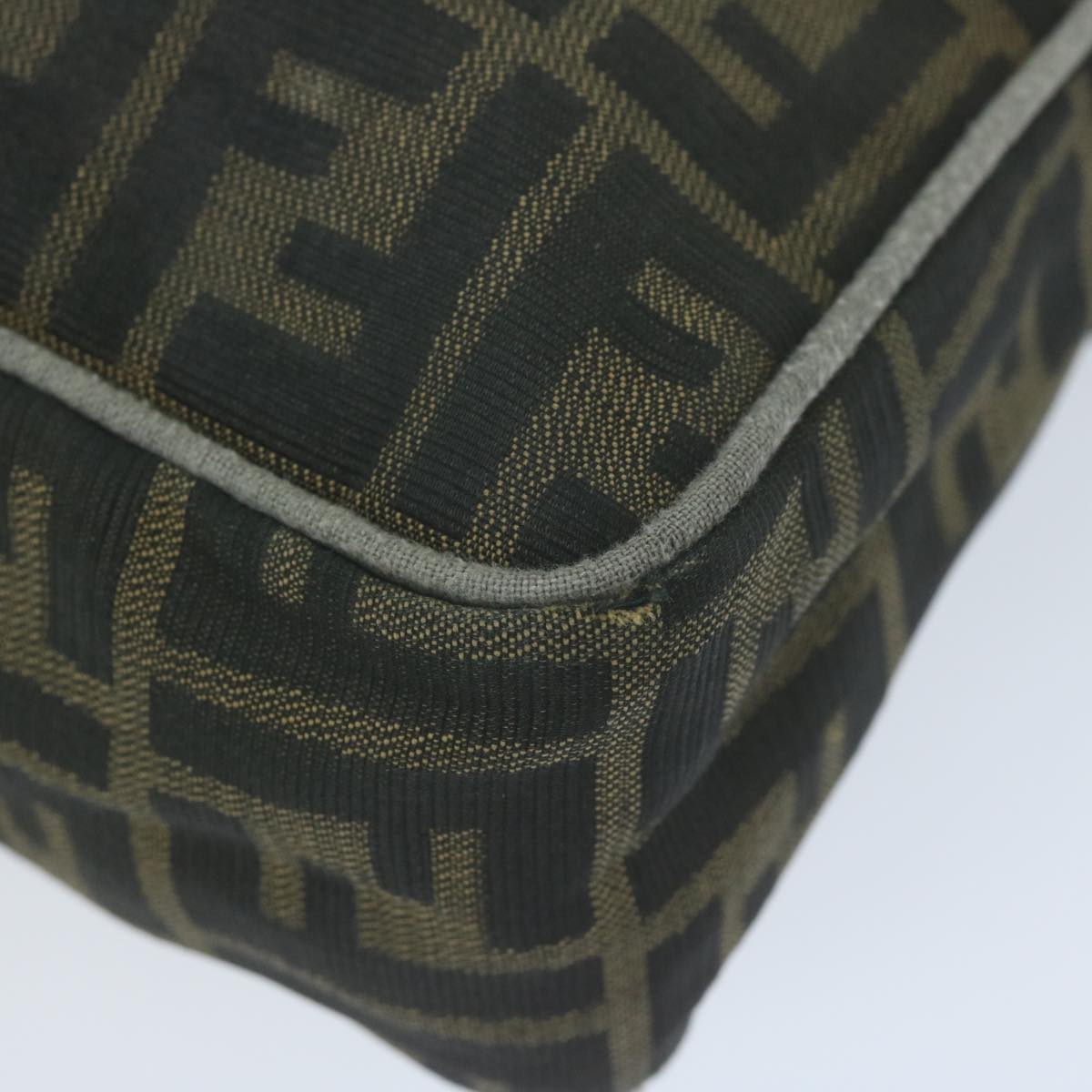 FENDI Zucca Canvas Shoulder Bag Black Brown yk10698
