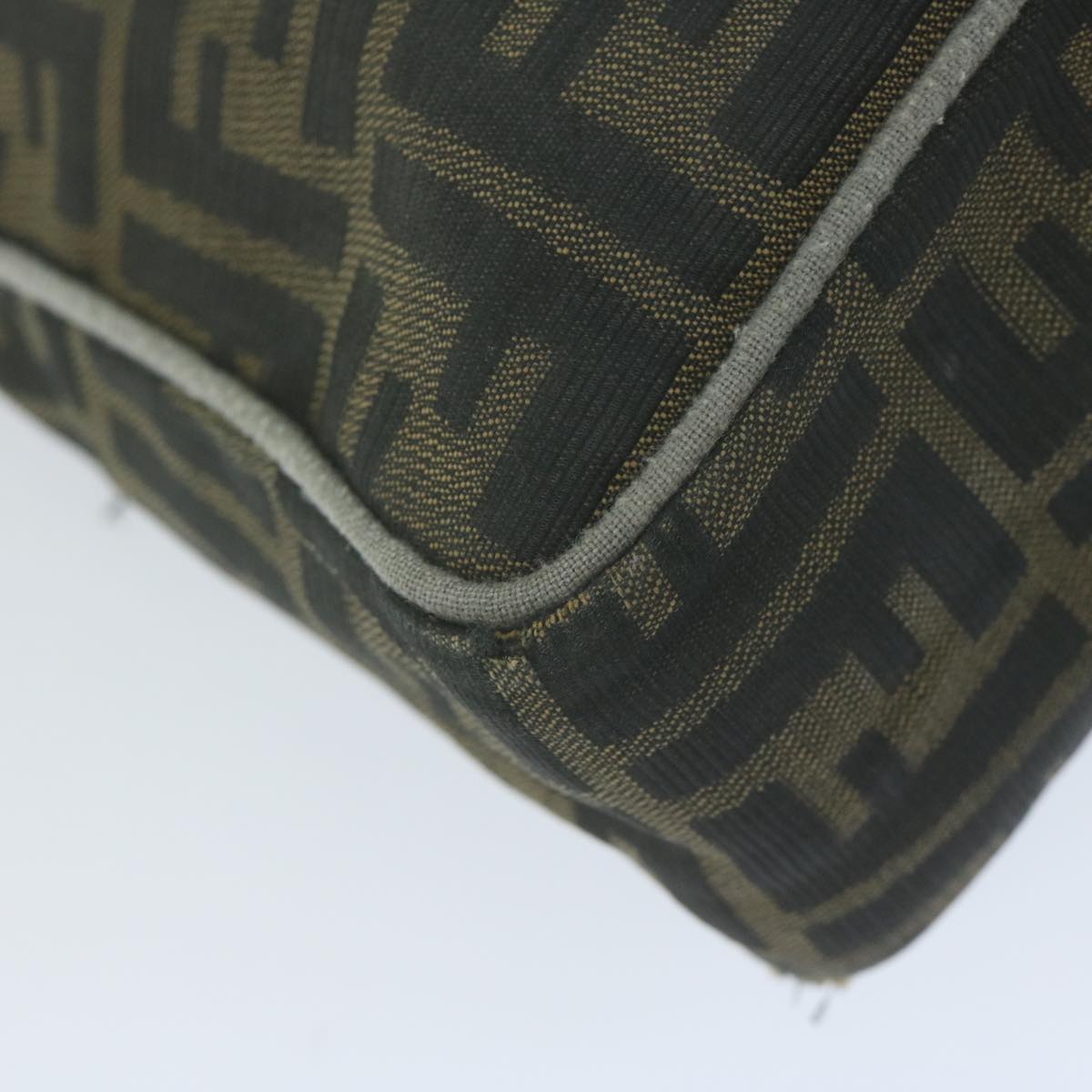 FENDI Zucca Canvas Shoulder Bag Black Brown yk10698