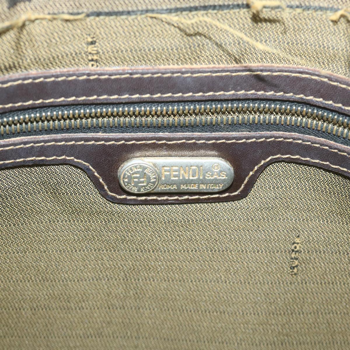 FENDI Zucca Canvas Shoulder Bag Black Brown yk10698