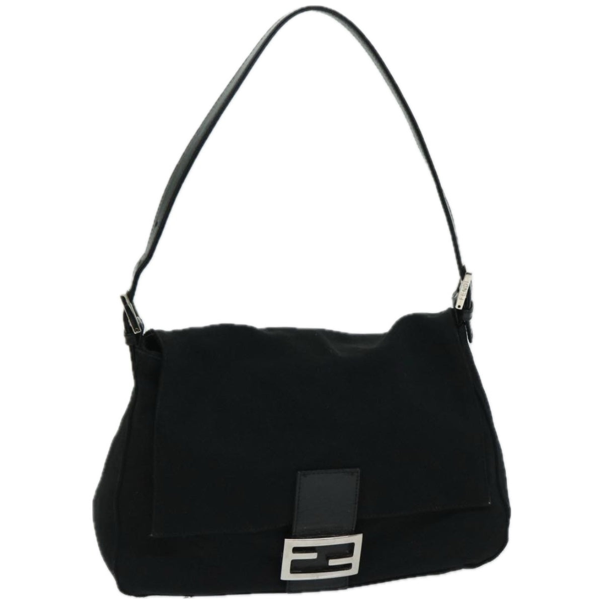 FENDI Mamma Baguette Shoulder Bag Nylon Black yk10749