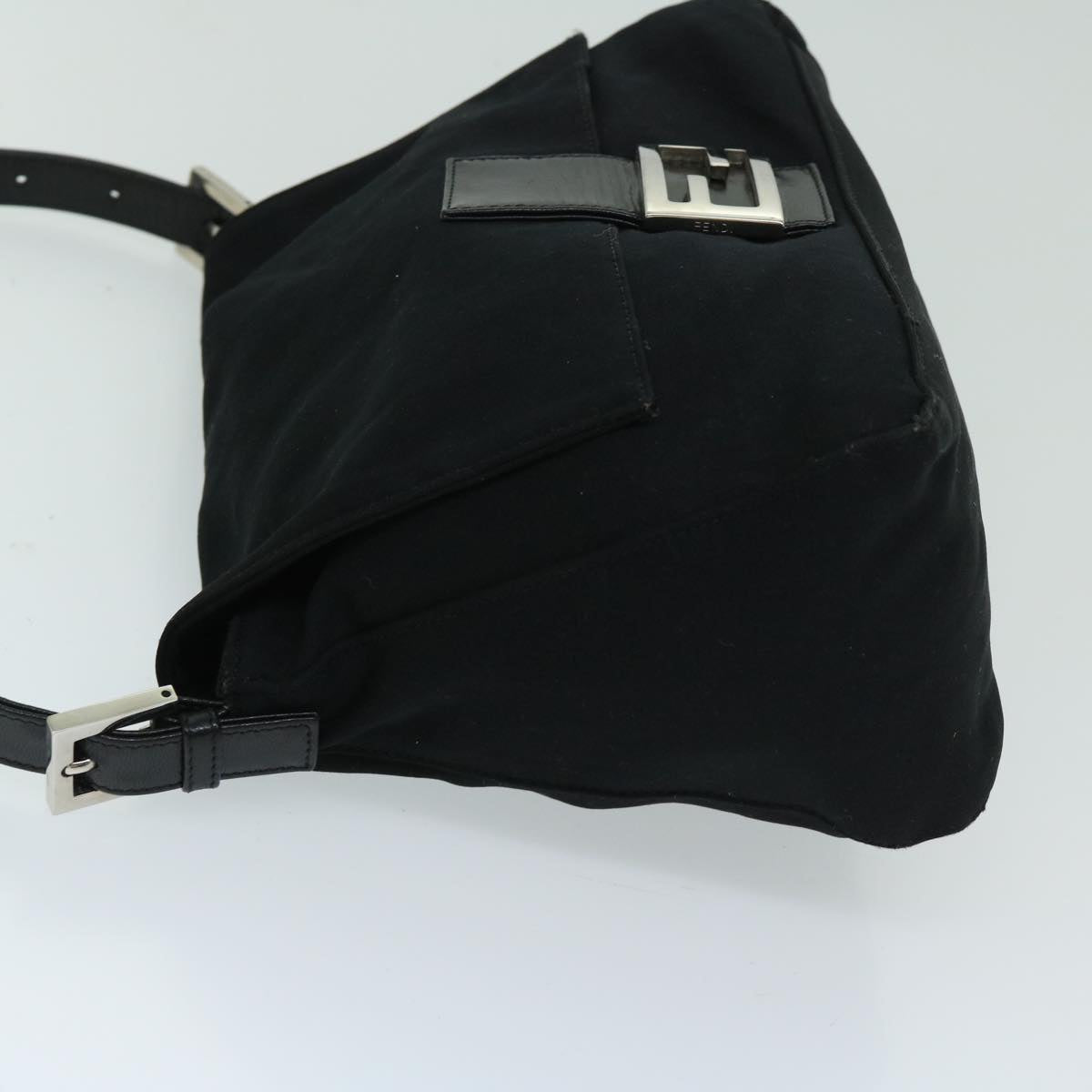 FENDI Mamma Baguette Shoulder Bag Nylon Black yk10749