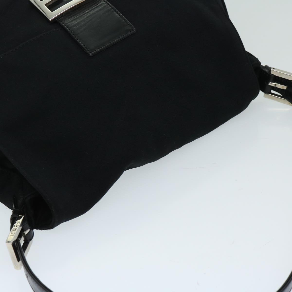 FENDI Mamma Baguette Shoulder Bag Nylon Black yk10749