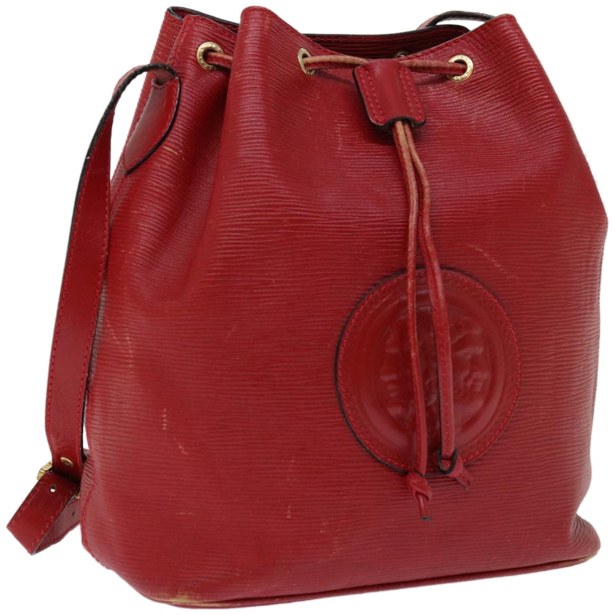 FENDI Shoulder Bag Leather Red yk10770