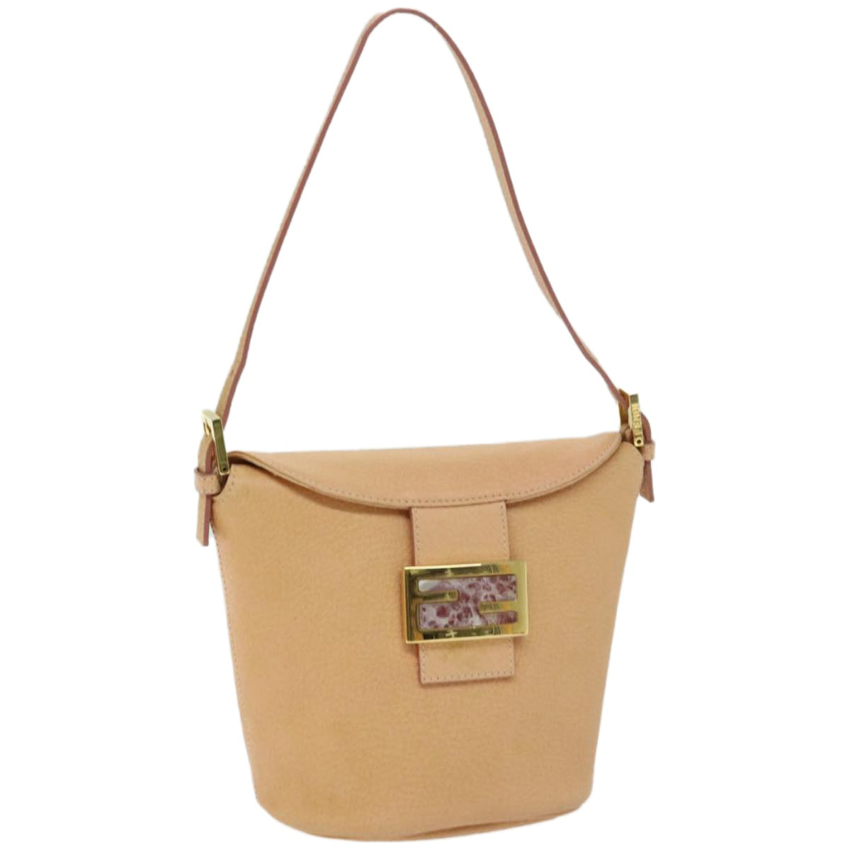 FENDI Mamma Baguette Shoulder Bag Leather Orange yk10805