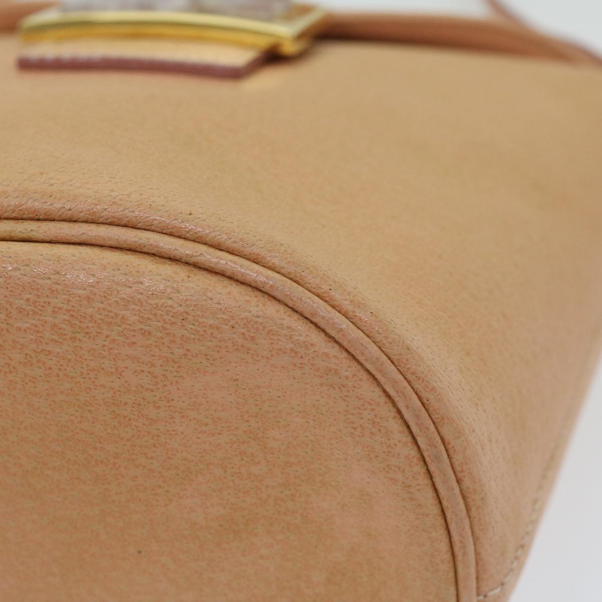 FENDI Mamma Baguette Shoulder Bag Leather Orange yk10805